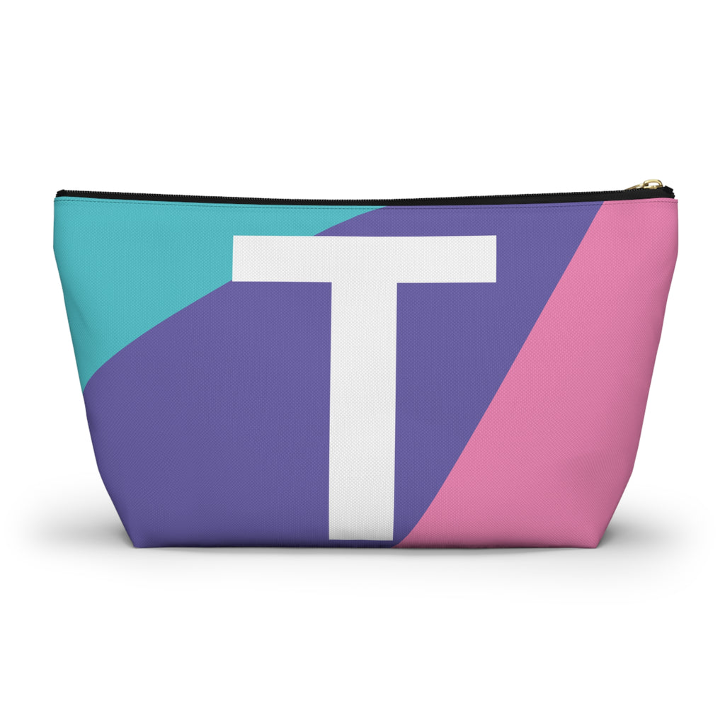 Colorblock Accessory Pouch — Monogram T T-Bottom Cosmetic Bag