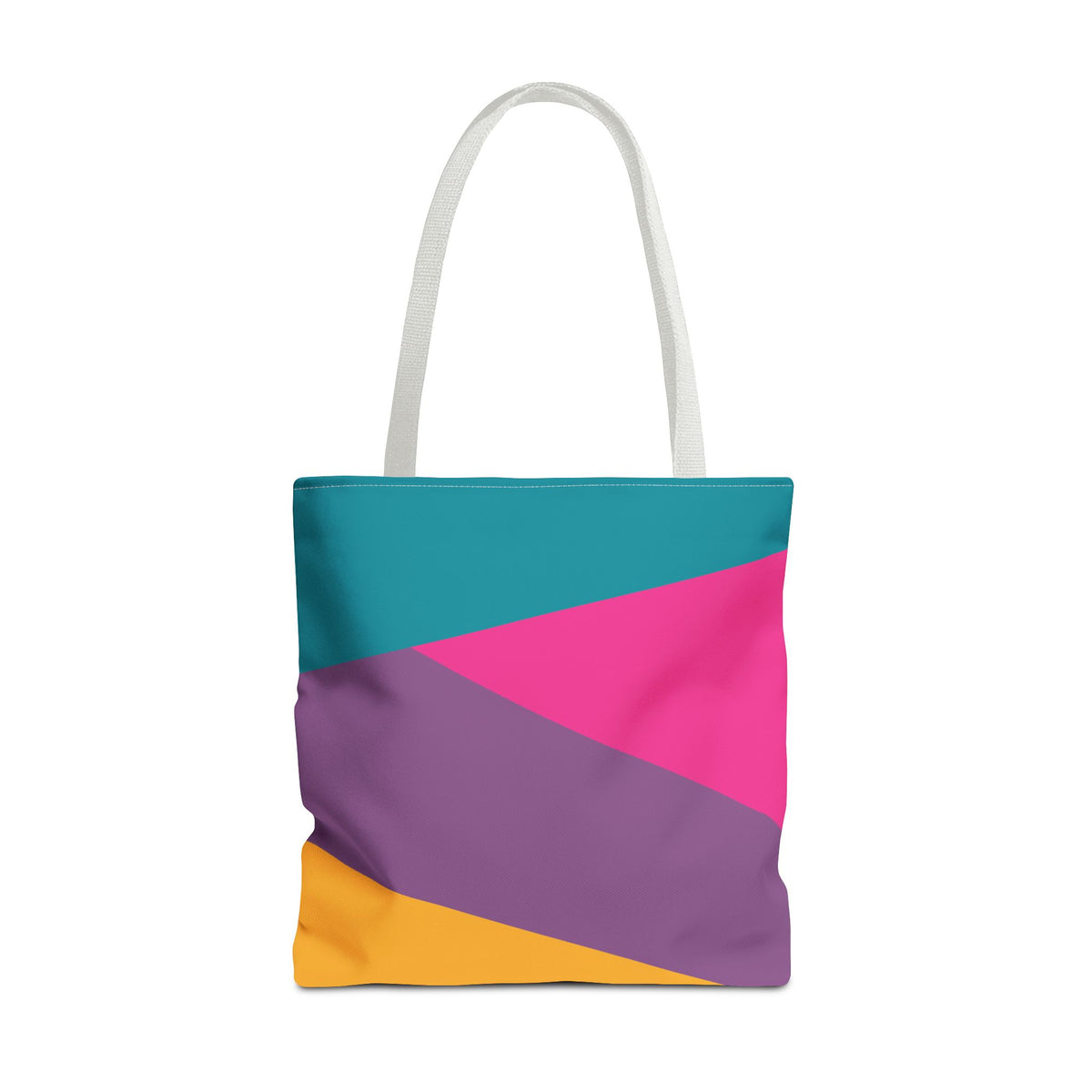 Retro 80s & 90s Inspired Color Block Tote Bag | Stylish Everyday Canvas Shoulder Bag
