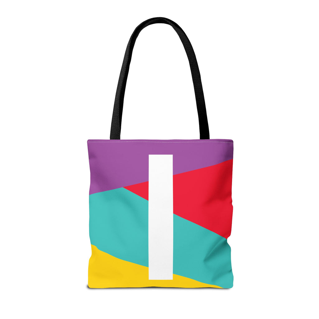 Monogram 'I' Colorblock Tote Bag — Personalized Initial I Shoulder Tote