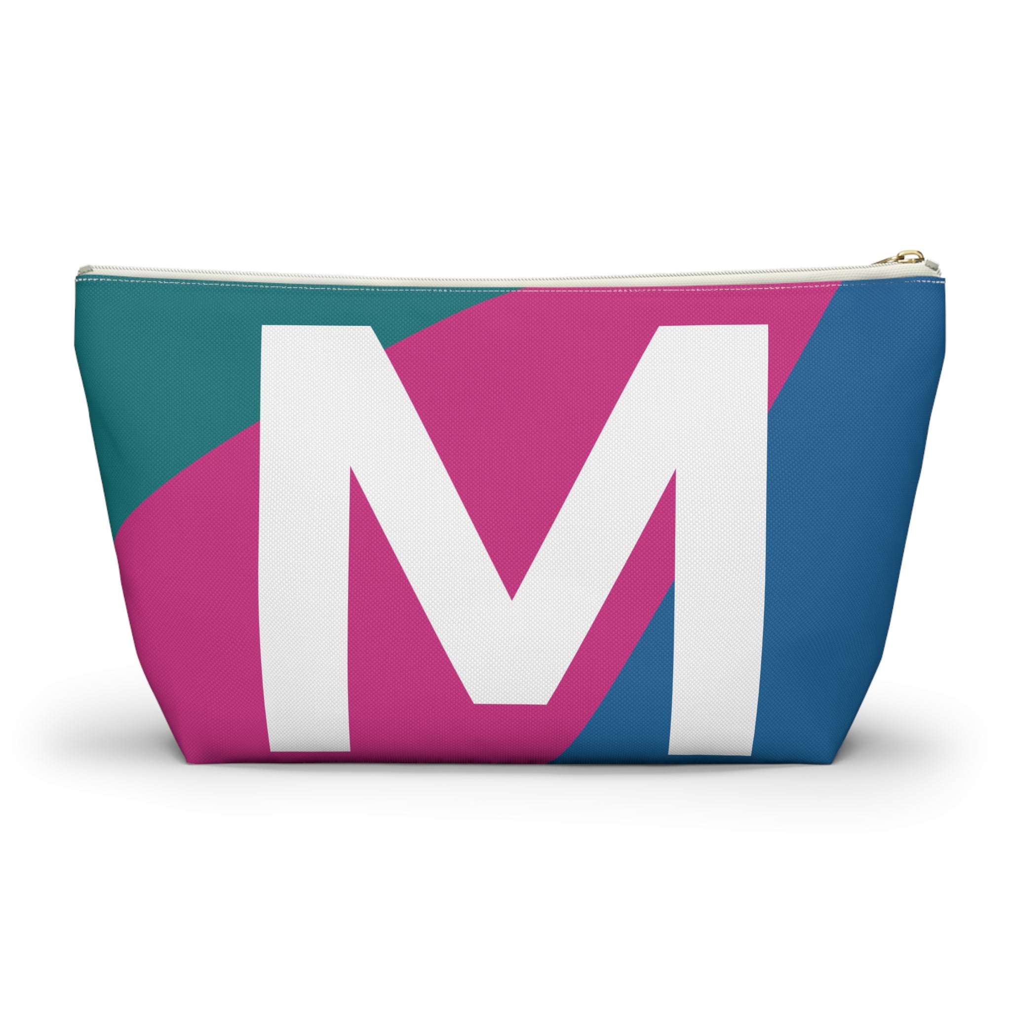 Initials Colorblock Accessory Pouch — Monogram M T-Bottom Cosmetic Bag