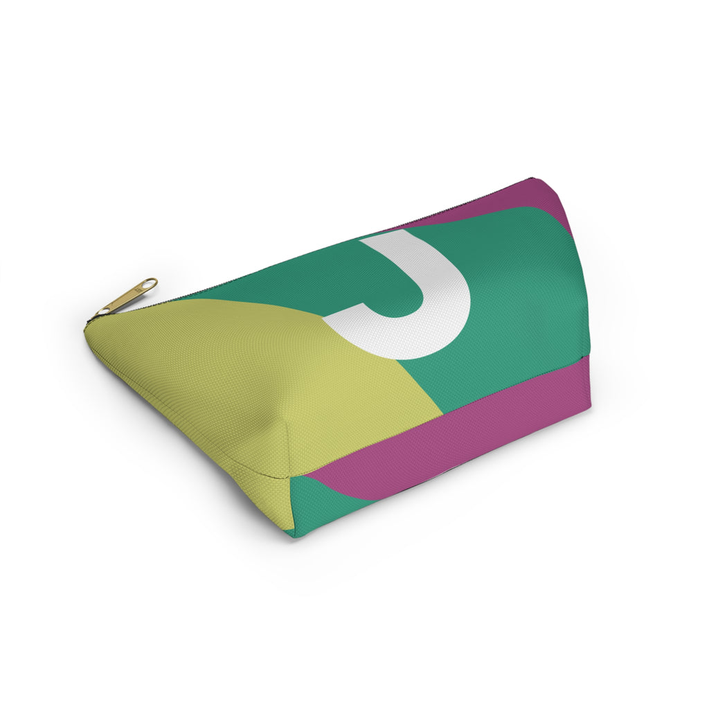 Initials Colorblock Accessory Pouch — Monogram J T-Bottom Cosmetic Bag