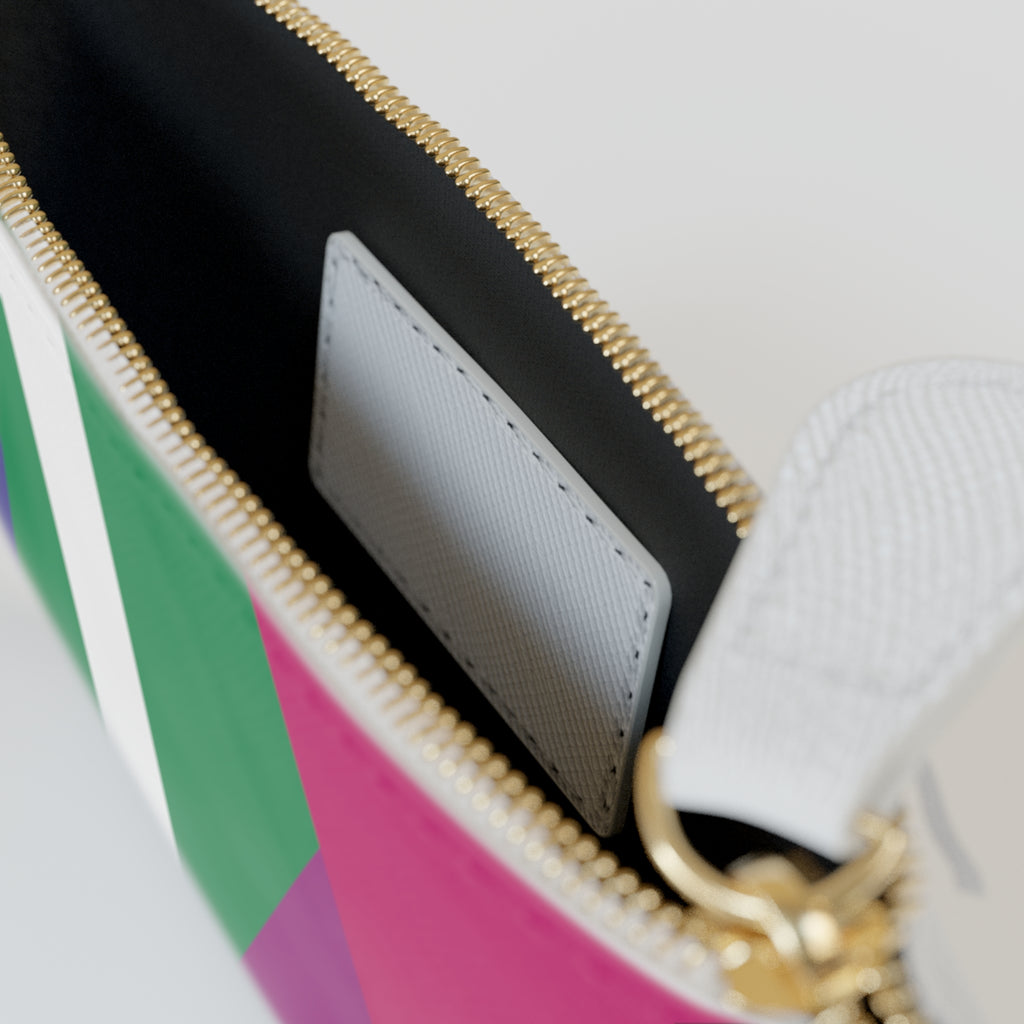 Initial L Mini Clutch — Colorblock Monogram Wristlet Wallet