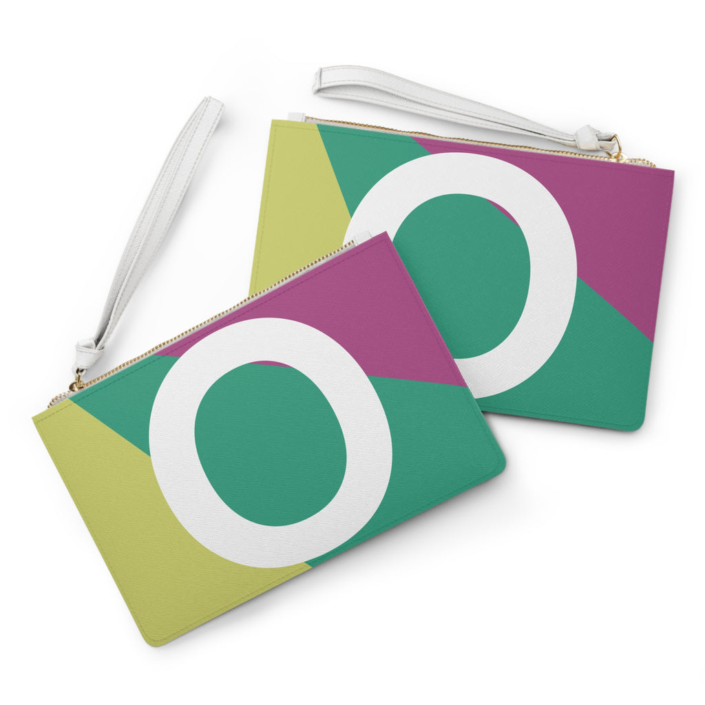 Monogram 'O' Colorblock Clutch Bag — Bold Geometric Wristlet for Everyday & Gifts