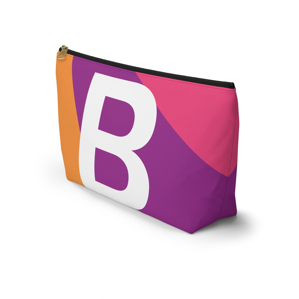 Initials Colorblock Accessory Pouch — Monogram B T-Bottom Cosmetic Bag