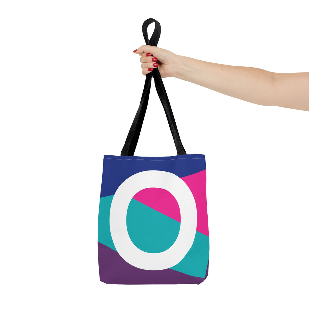 Monogram 'O' Colorblock Tote Bag — Personalized Initial O Shoulder Tote