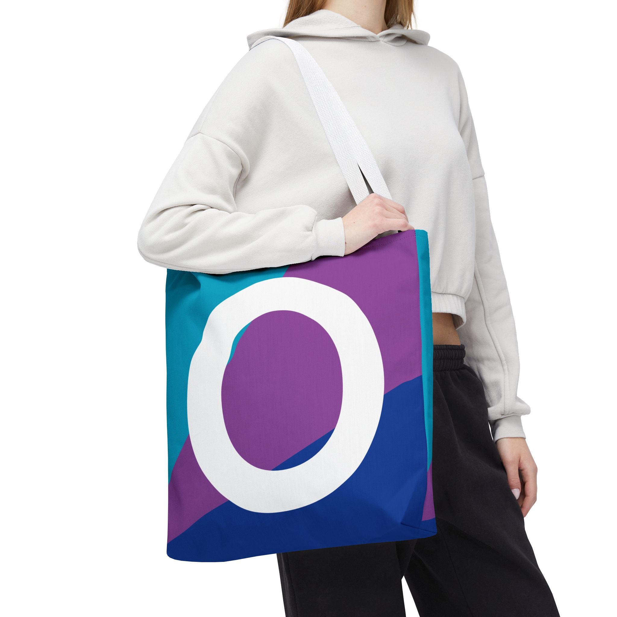 Monogram 'O' Colorblock Tote Bag — Personalized Initial O Shoulder Tote