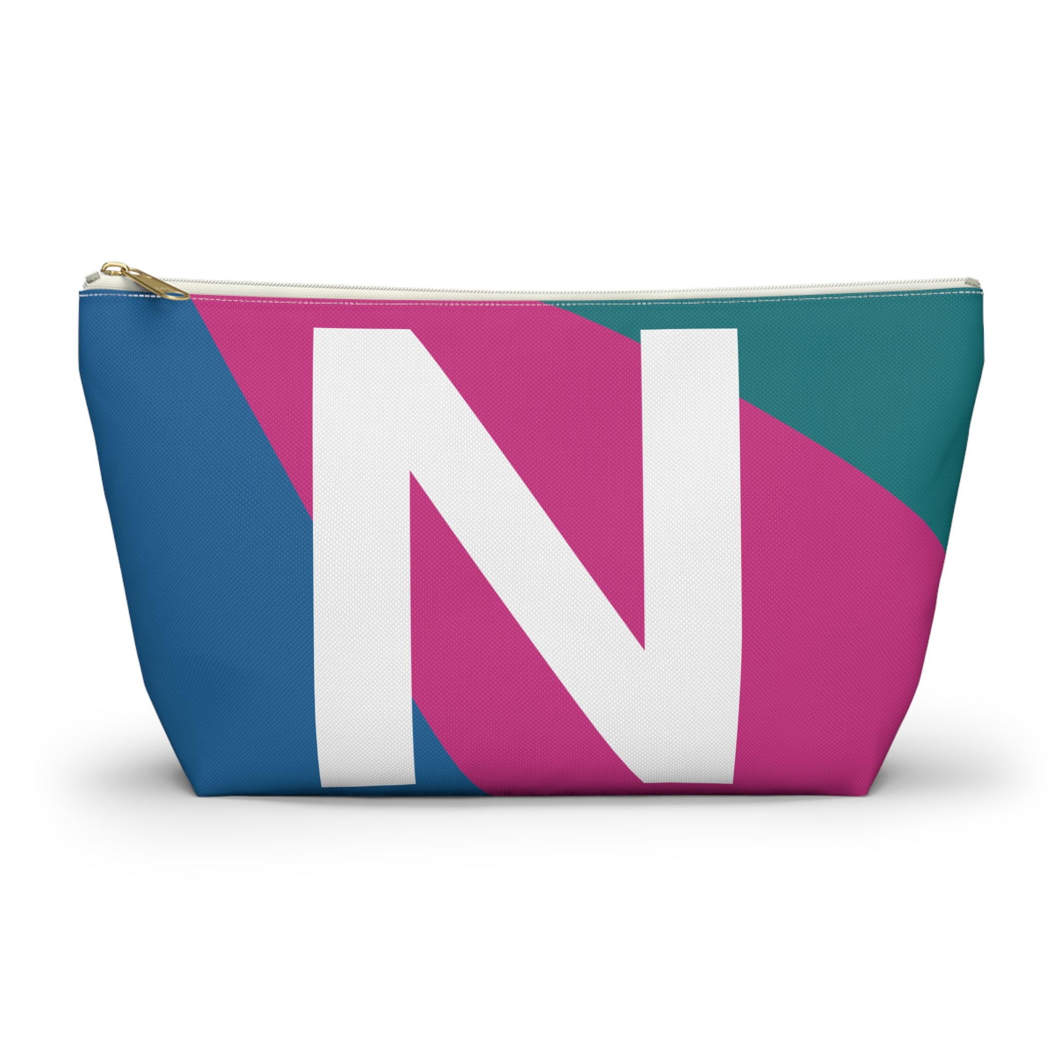 Initials Colorblock Accessory Pouch — Monogram N T-Bottom Cosmetic Bag