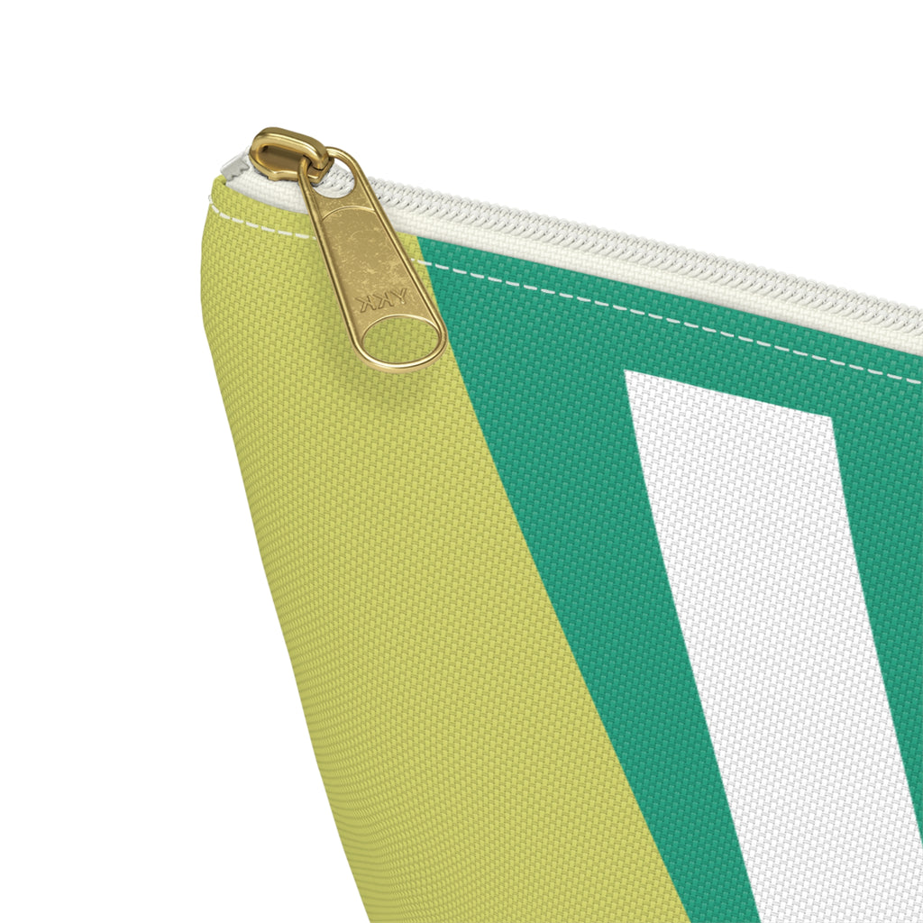 Initials Colorblock Accessory Pouch — Monogram V T-Bottom Cosmetic Bag