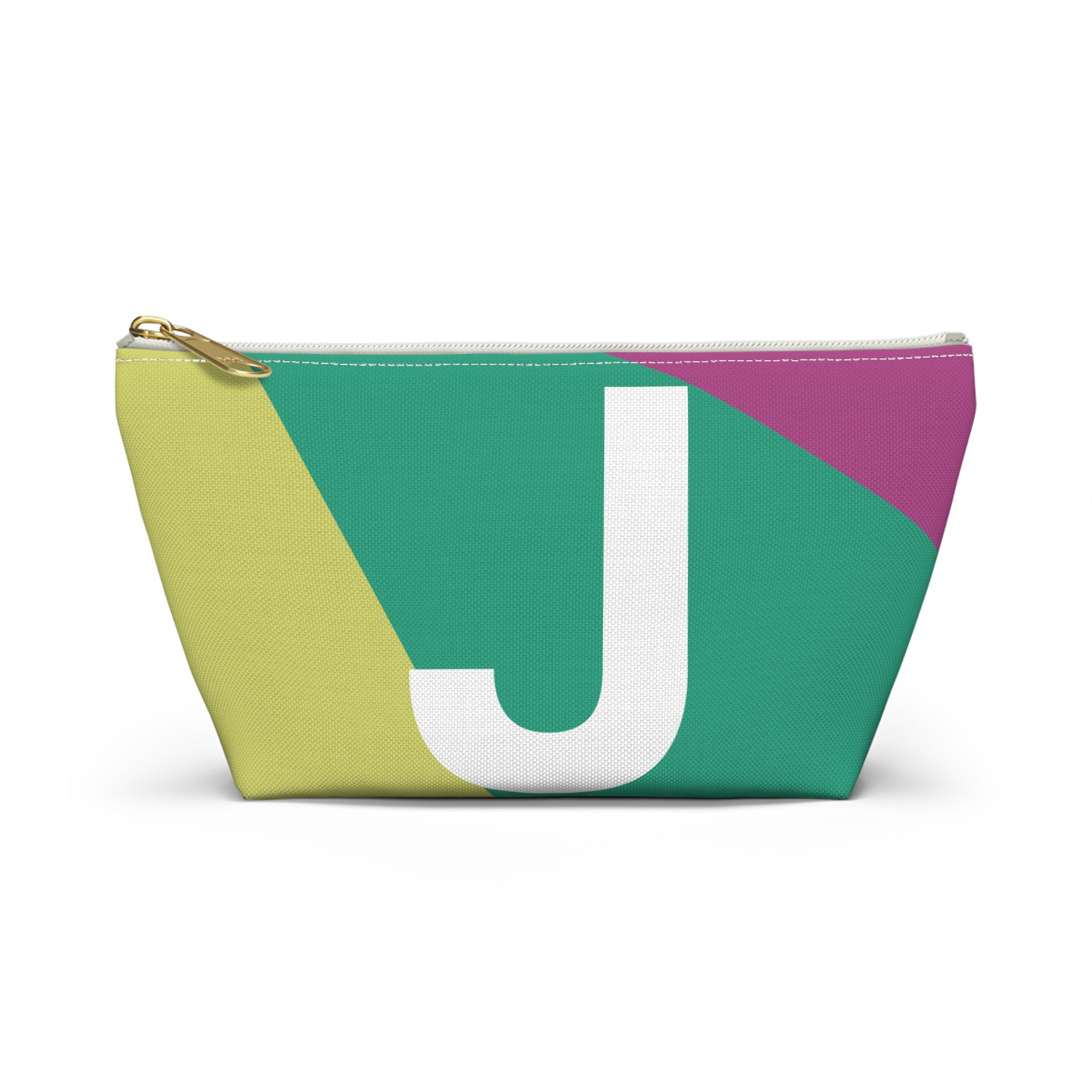 Initials Colorblock Accessory Pouch — Monogram J T-Bottom Cosmetic Bag