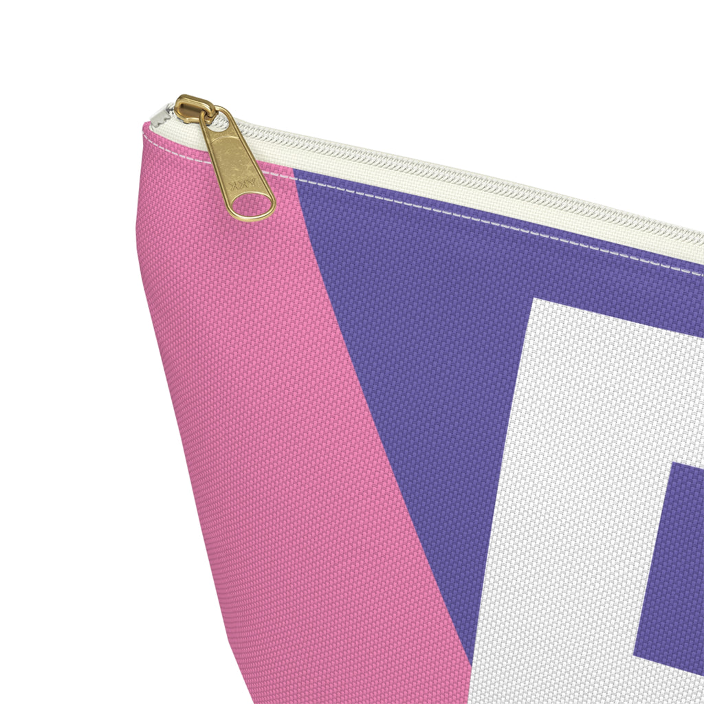 Initials Colorblock Accessory Pouch — Monogram B T-Bottom Cosmetic Bag