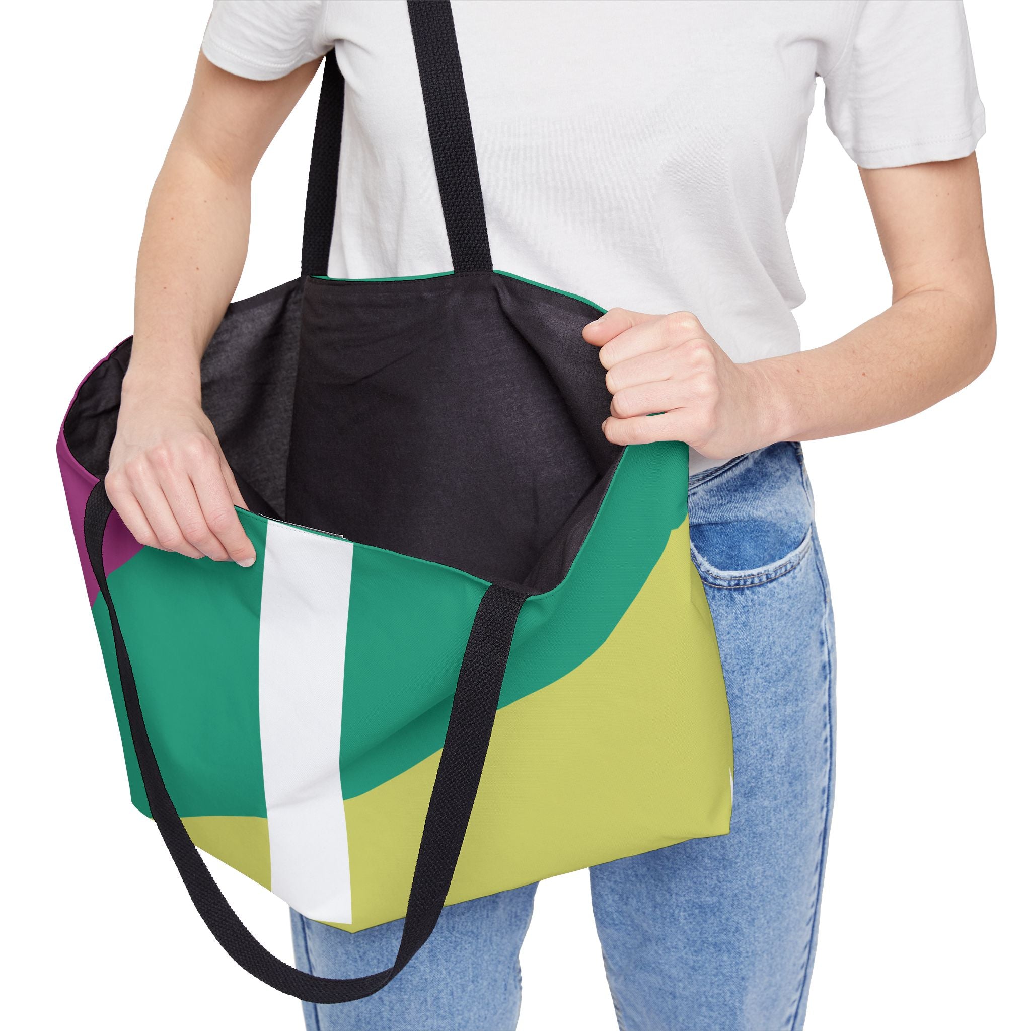 Personalized 'I' Colorblock Tote Bag — Monogram Weekender Tote
