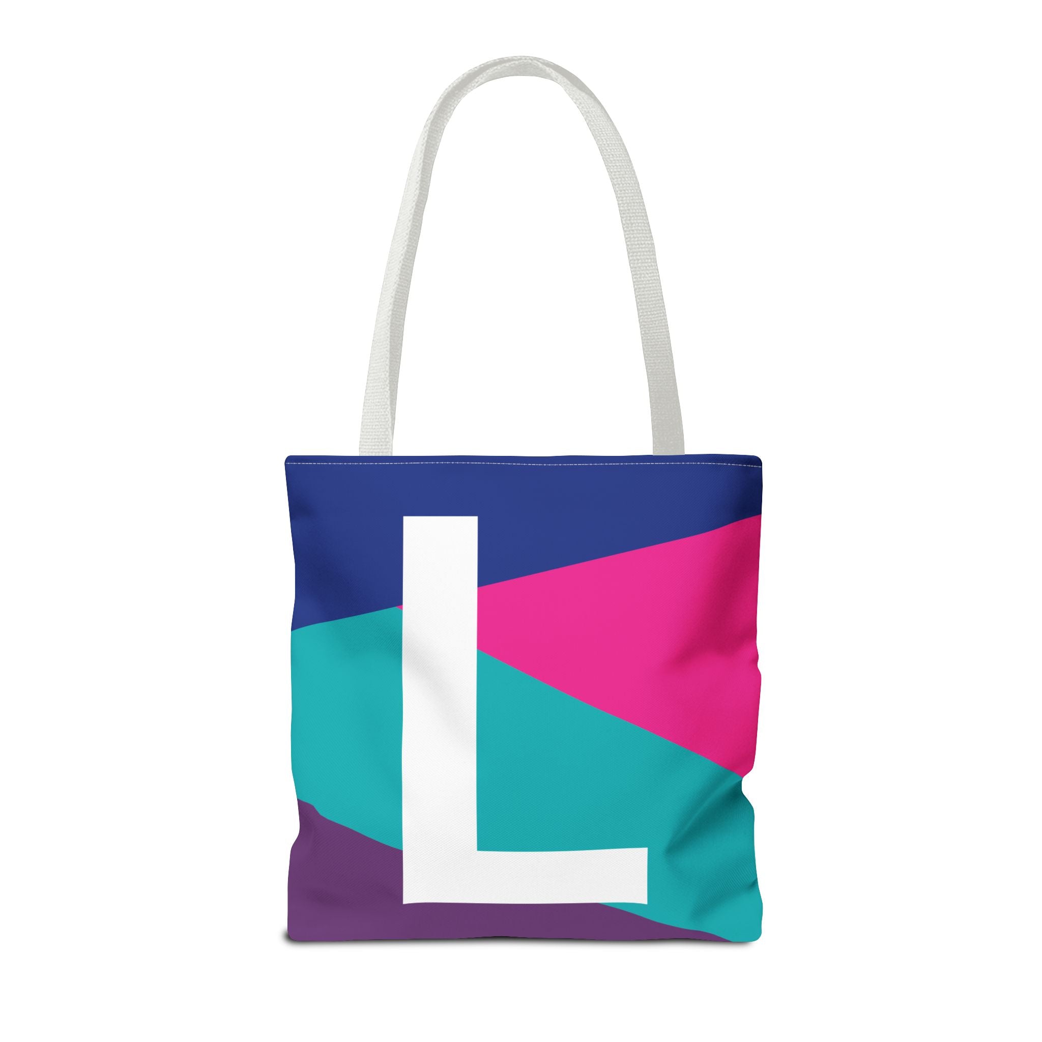 Monogram 'L' Colorblock Tote Bag — Personalized Initial L Shoulder Tote