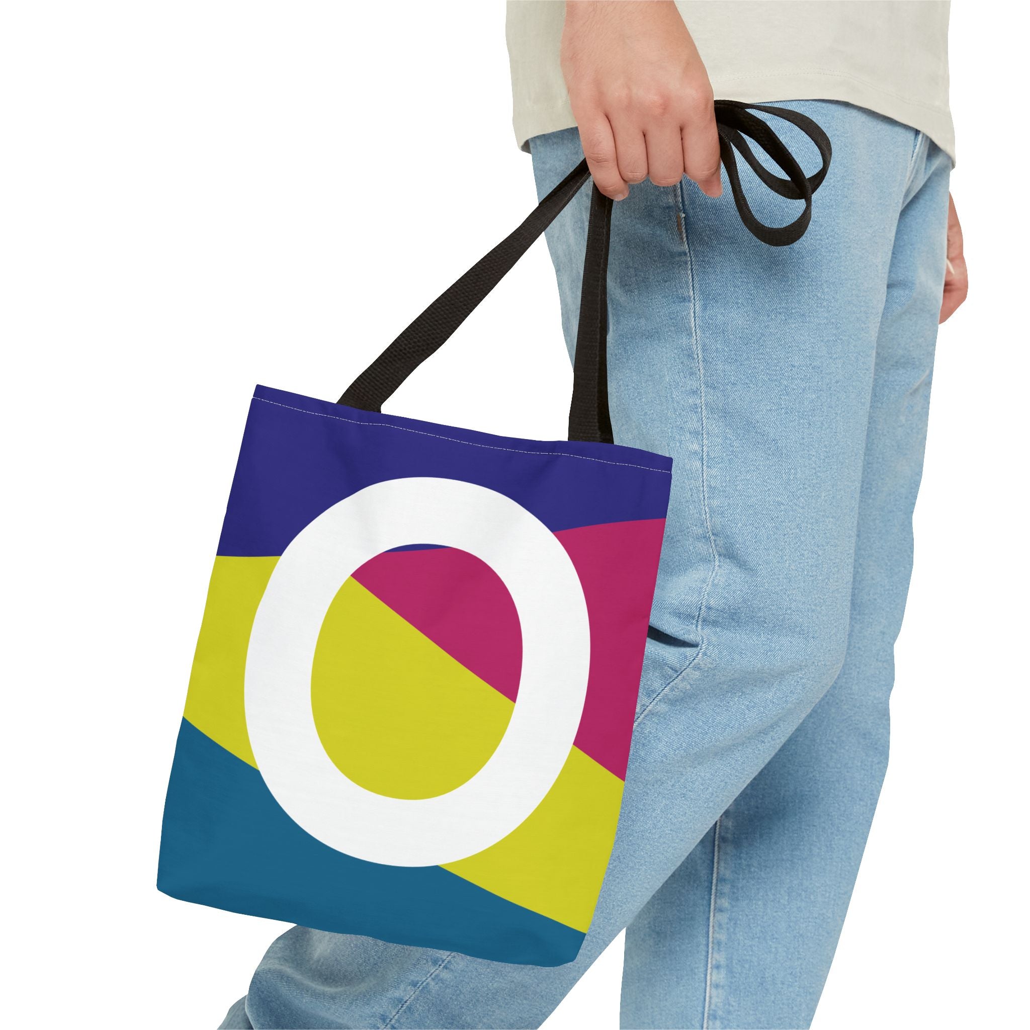 Monogram 'O' Colorblock Tote Bag — Personalized Initial O Shoulder Tote