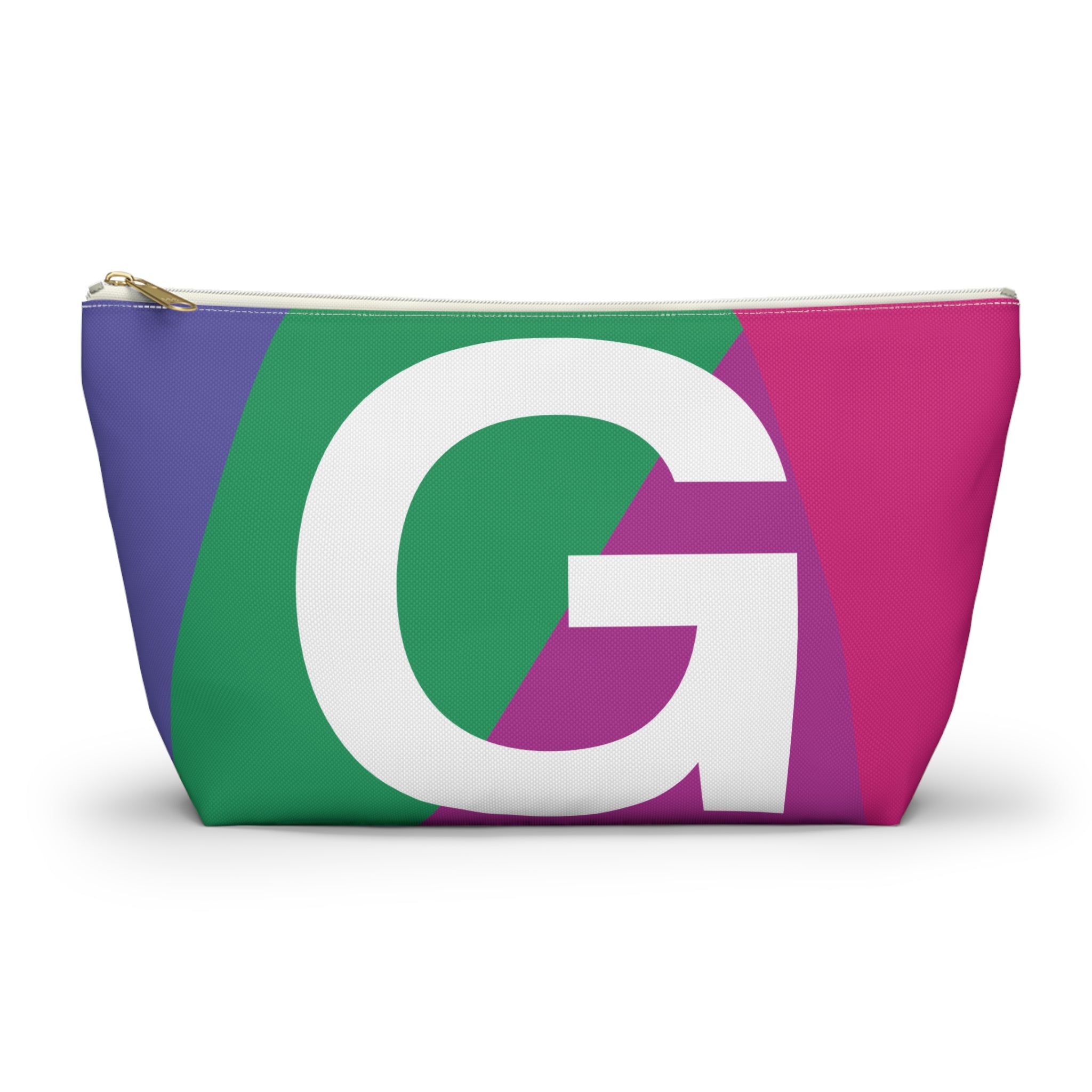 Initials Colorblock Accessory Pouch — Monogram G T-Bottom Cosmetic Bag