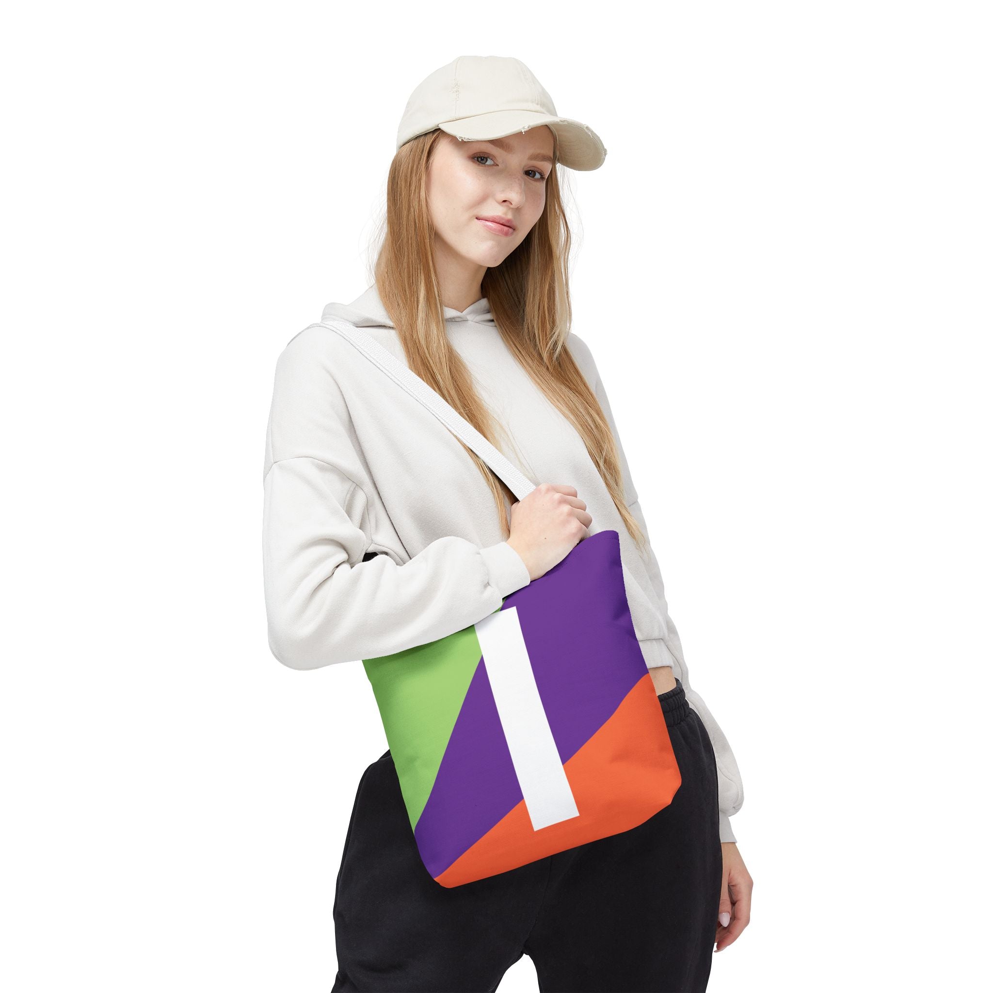 Monogram 'I' Colorblock Tote Bag — Personalized Initial I Shoulder Tote