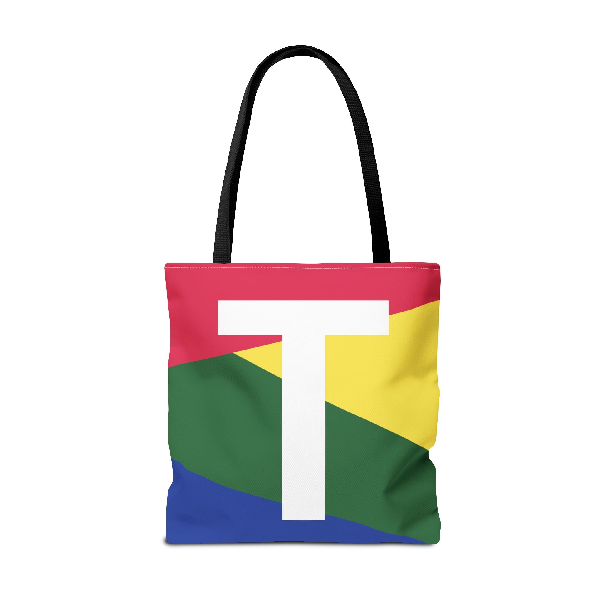 Monogram 'T' Colorblock Tote Bag — Personalized Initial T Shoulder Tote