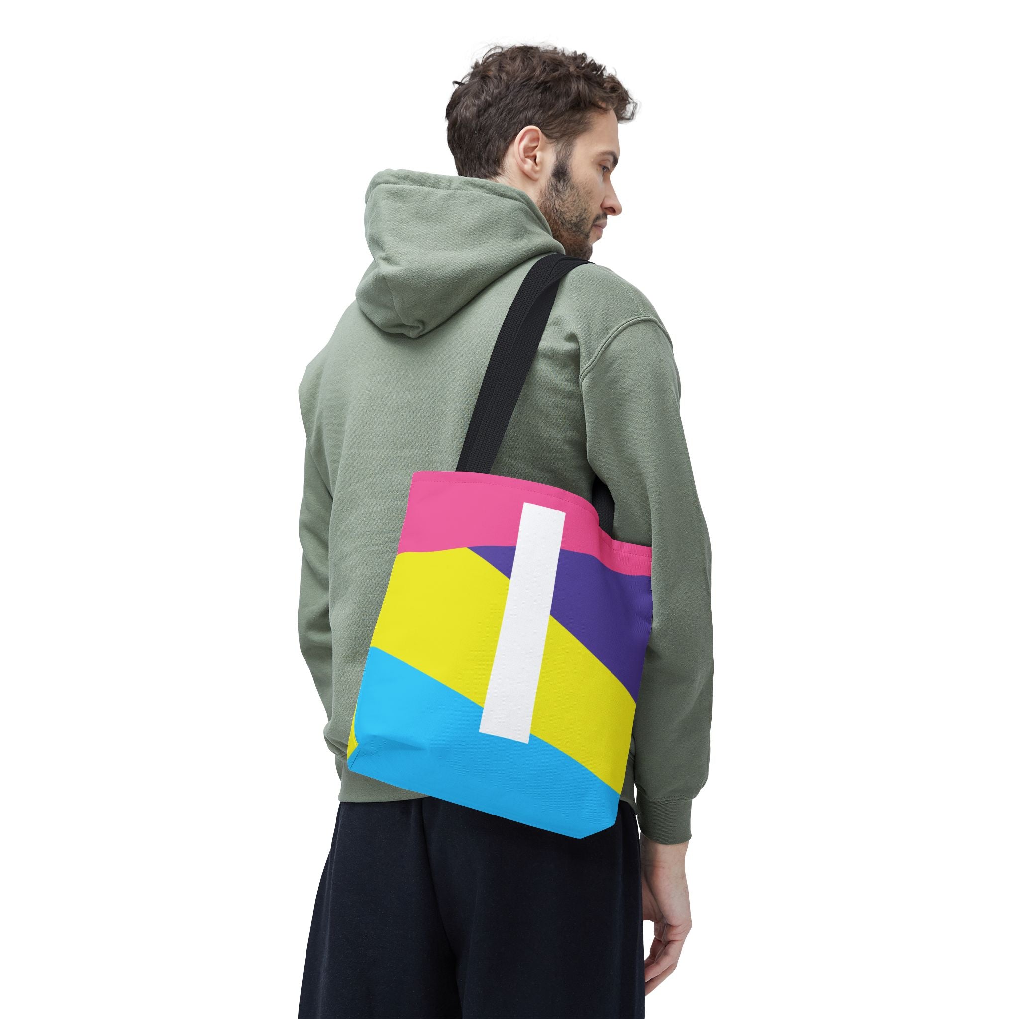 Monogram 'I' Colorblock Tote Bag — Personalized Initial I Shoulder Tote