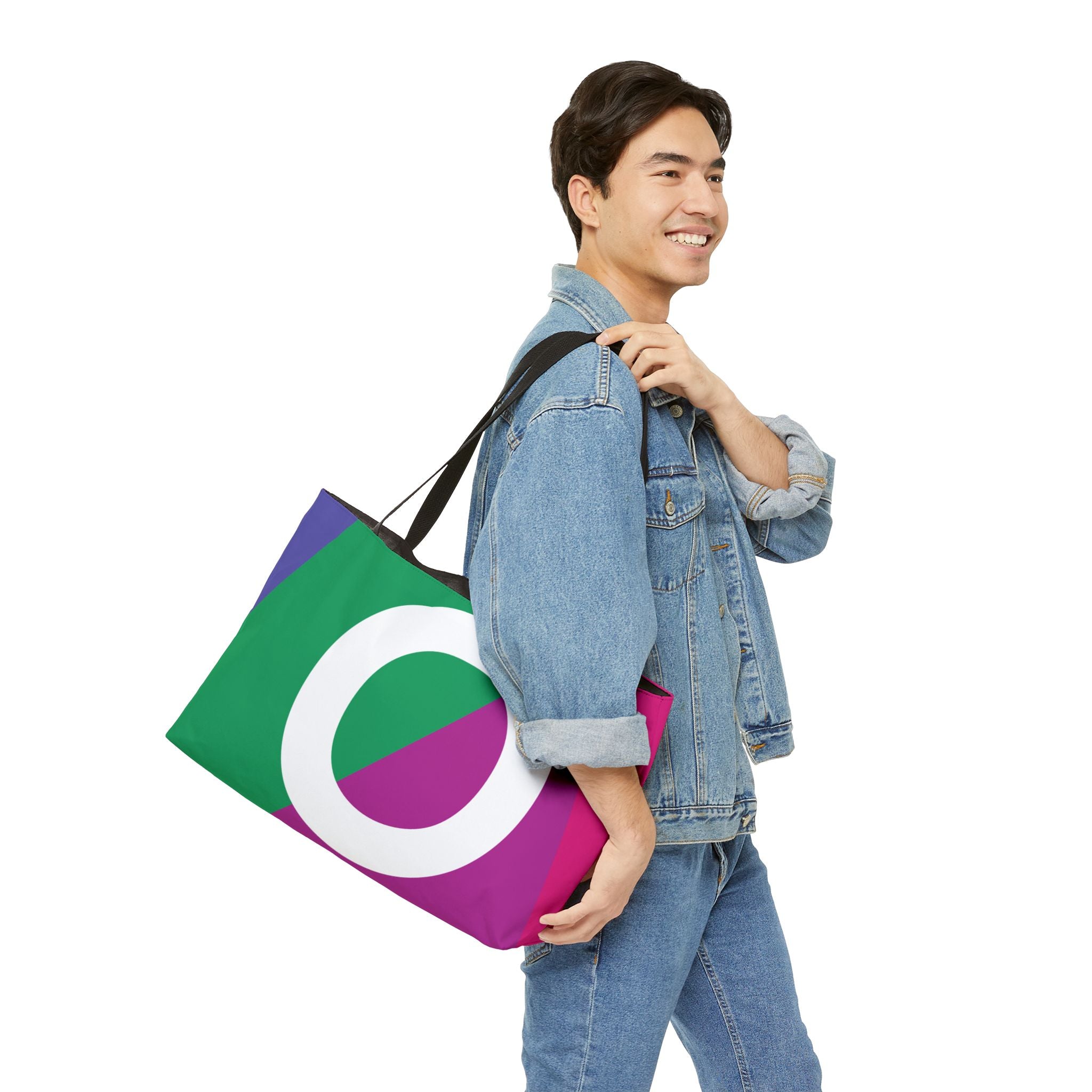 Personalized 'O' Colorblock Tote Bag — Monogram Weekender Tote