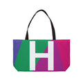 Personalized 'H' Colorblock Tote Bag — Monogram Weekender Tote