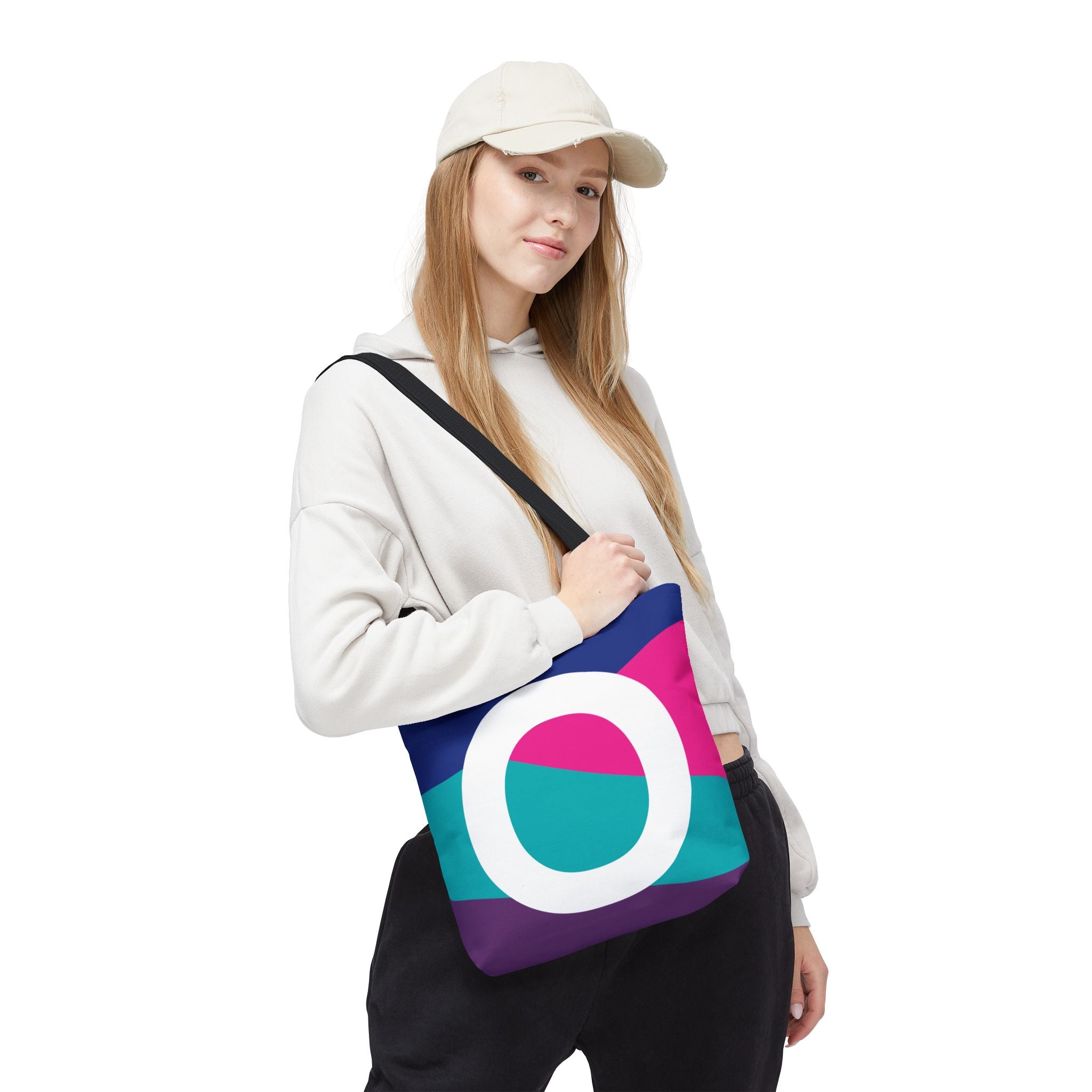 Monogram 'O' Colorblock Tote Bag — Personalized Initial O Shoulder Tote