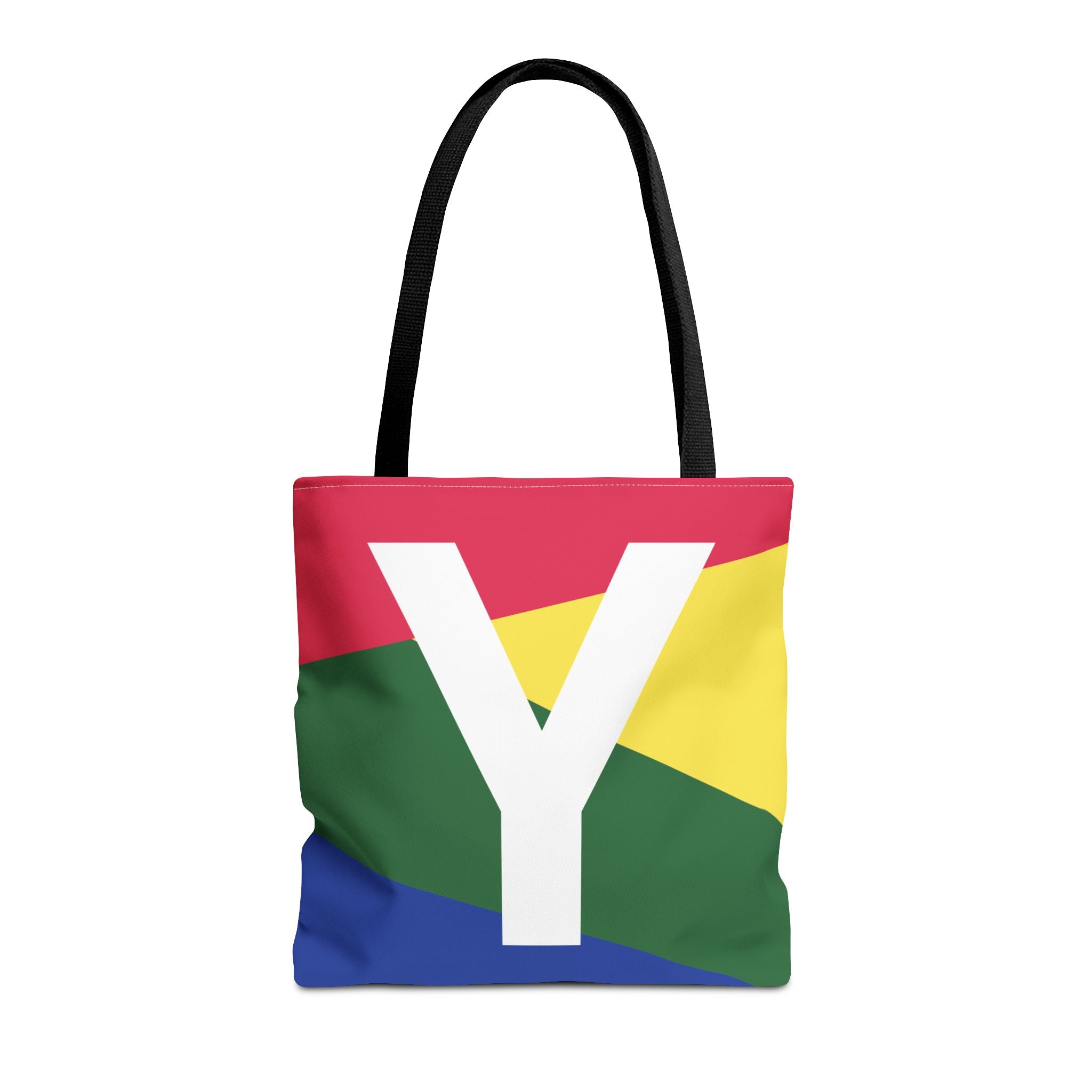 Monogram 'Y' Colorblock Tote Bag — Personalized Initial Y Shoulder Tote