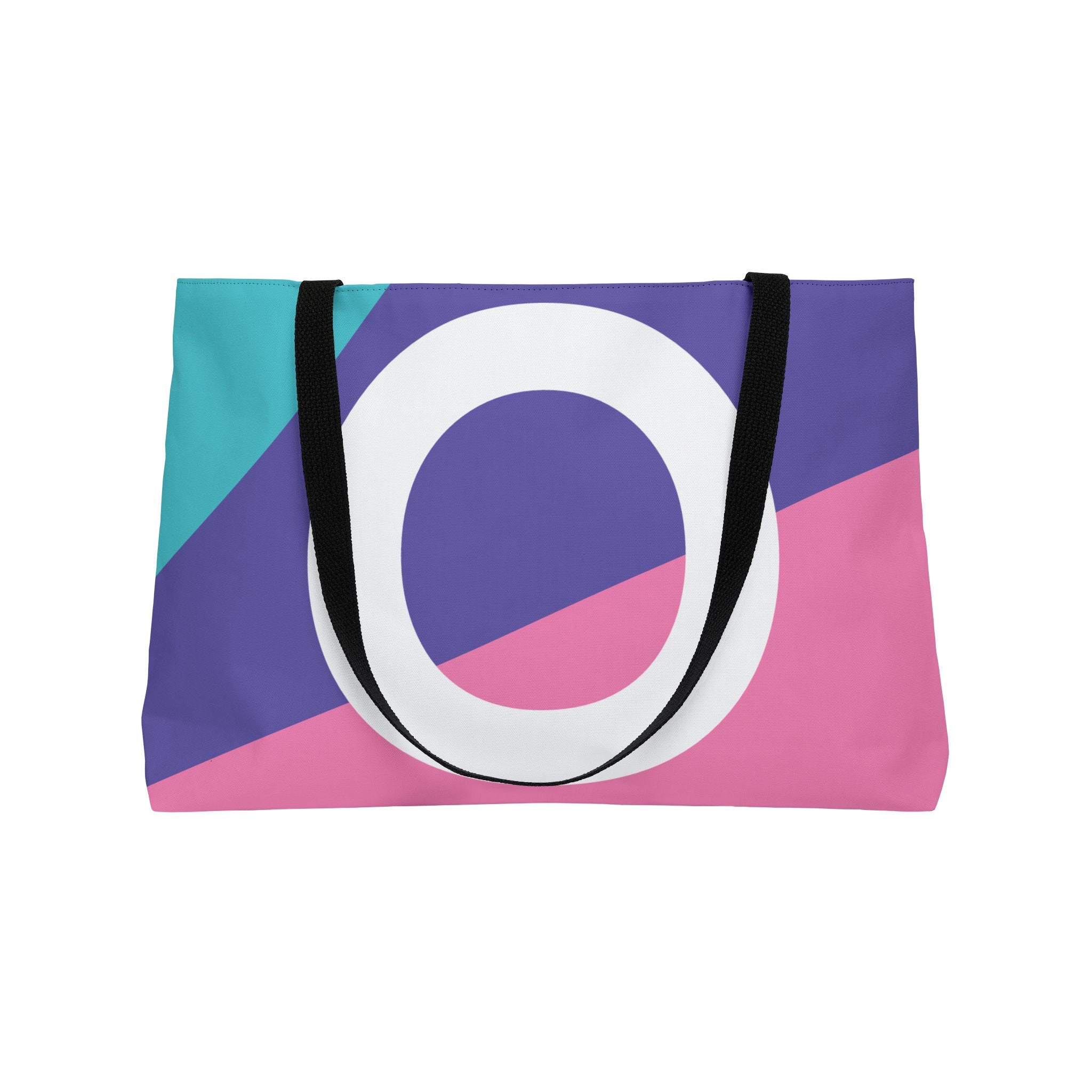Personalized 'O' Colorblock Tote Bag — Monogram Weekender Tote