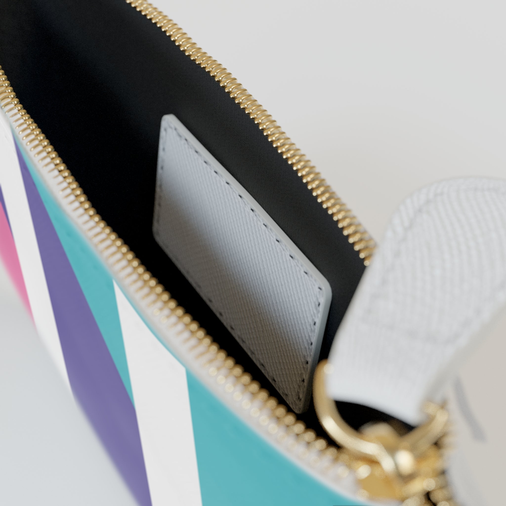Initial U Mini Clutch — Colorblock Monogram Wristlet Wallet