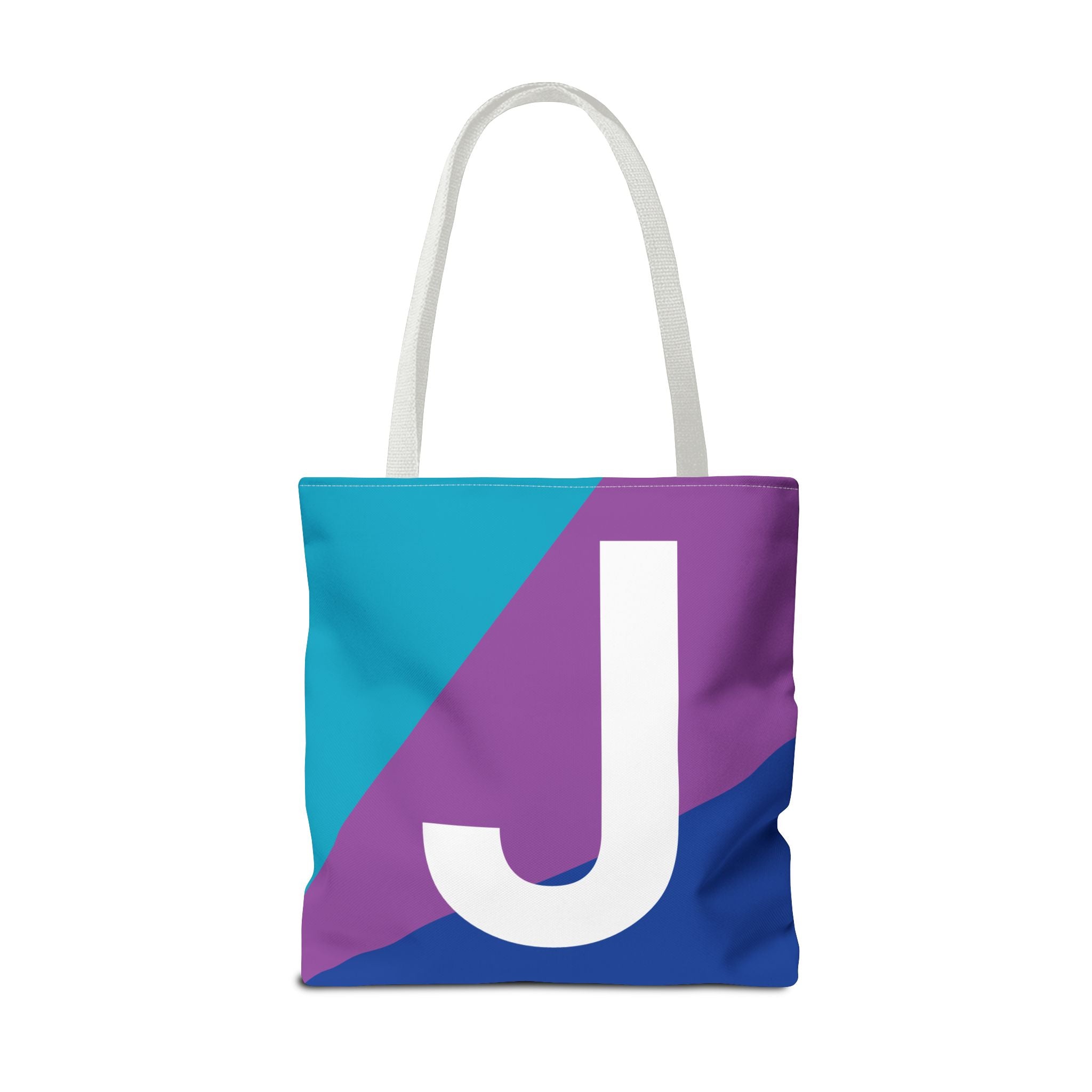 Monogram 'J' Colorblock Tote Bag — Personalized Initial J Shoulder Tote