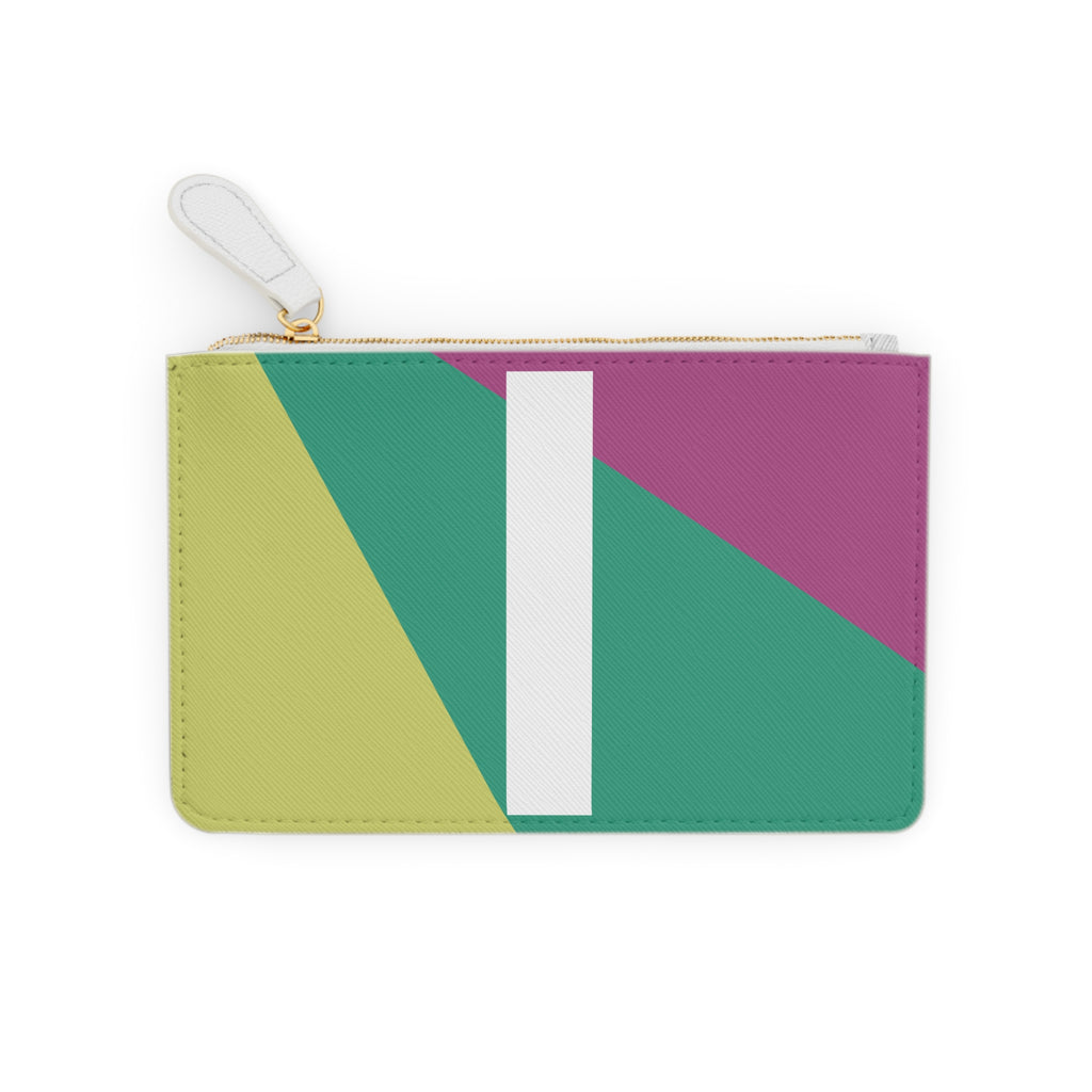 Initial I Mini Clutch — Colorblock Monogram Wristlet Wallet
