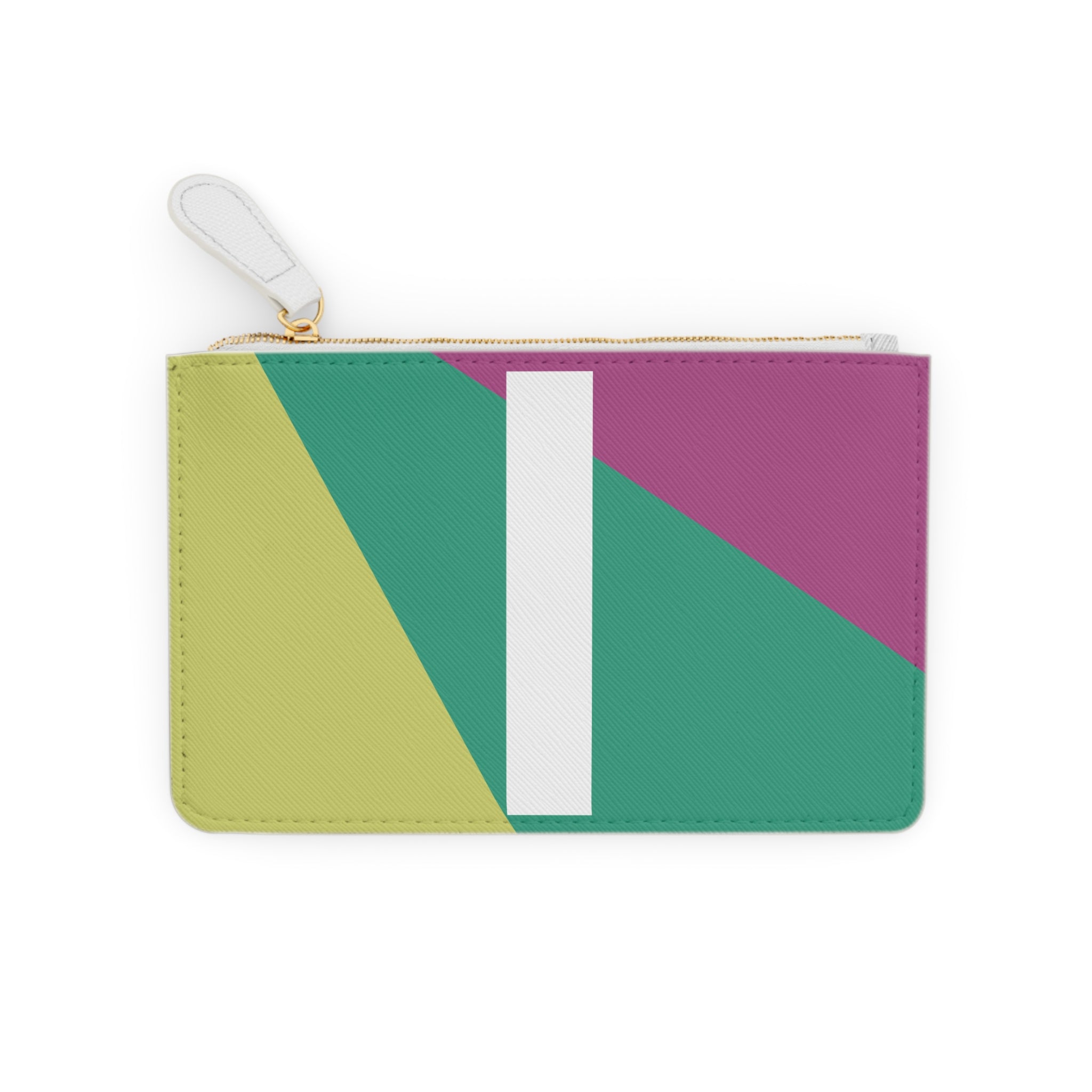 Initial I Mini Clutch — Colorblock Monogram Wristlet Wallet