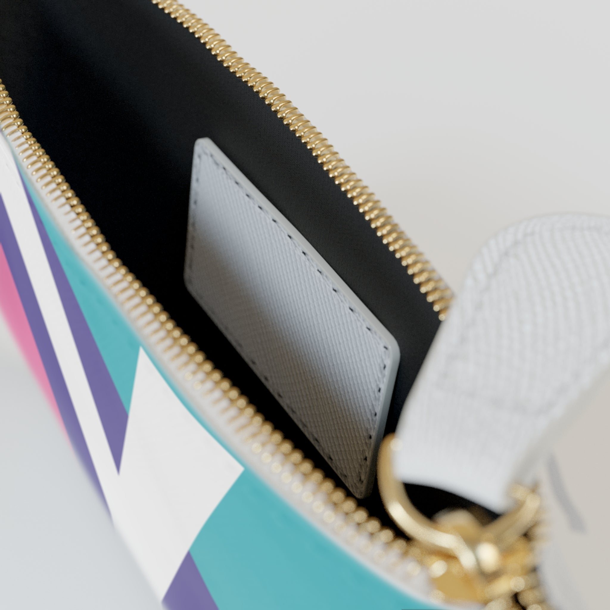Initial Y Mini Clutch — Colorblock Monogram Wristlet Wallet