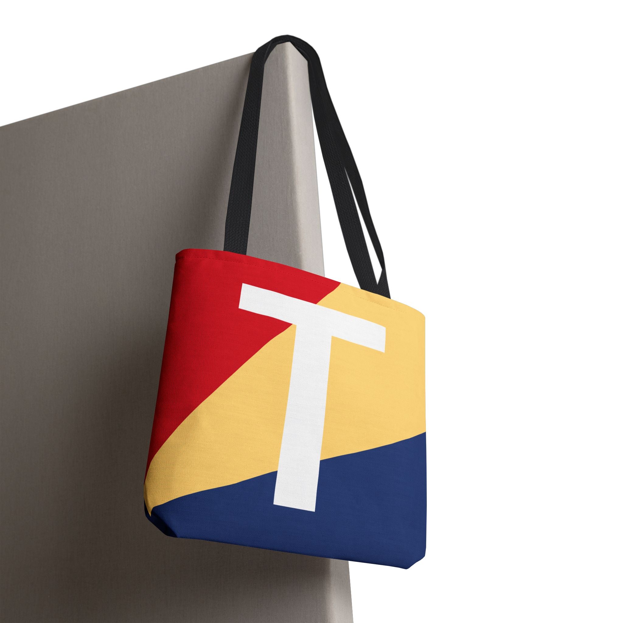 Monogram 'T' Colorblock Tote Bag — Personalized Initial T Shoulder Tote