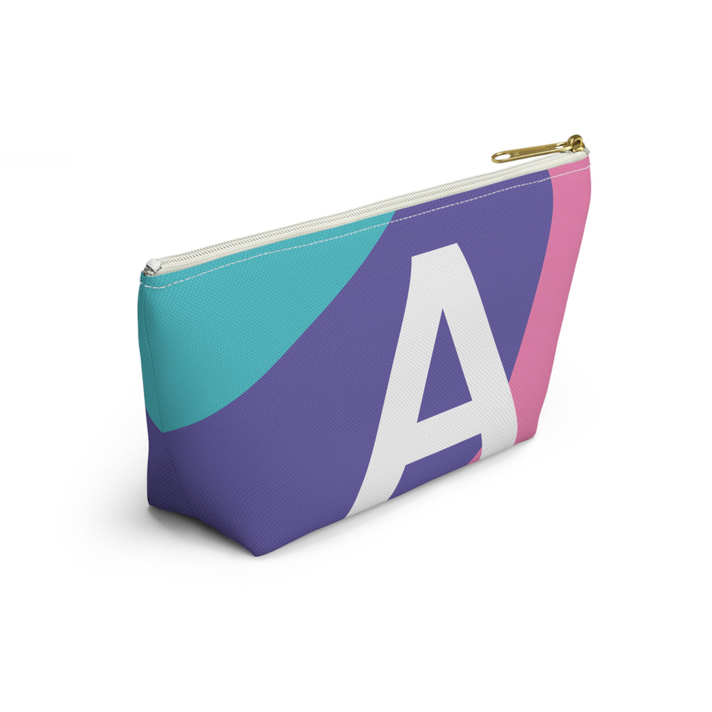 Initials Colorblock Accessory Pouch — Monogram A T-Bottom Cosmetic Bag