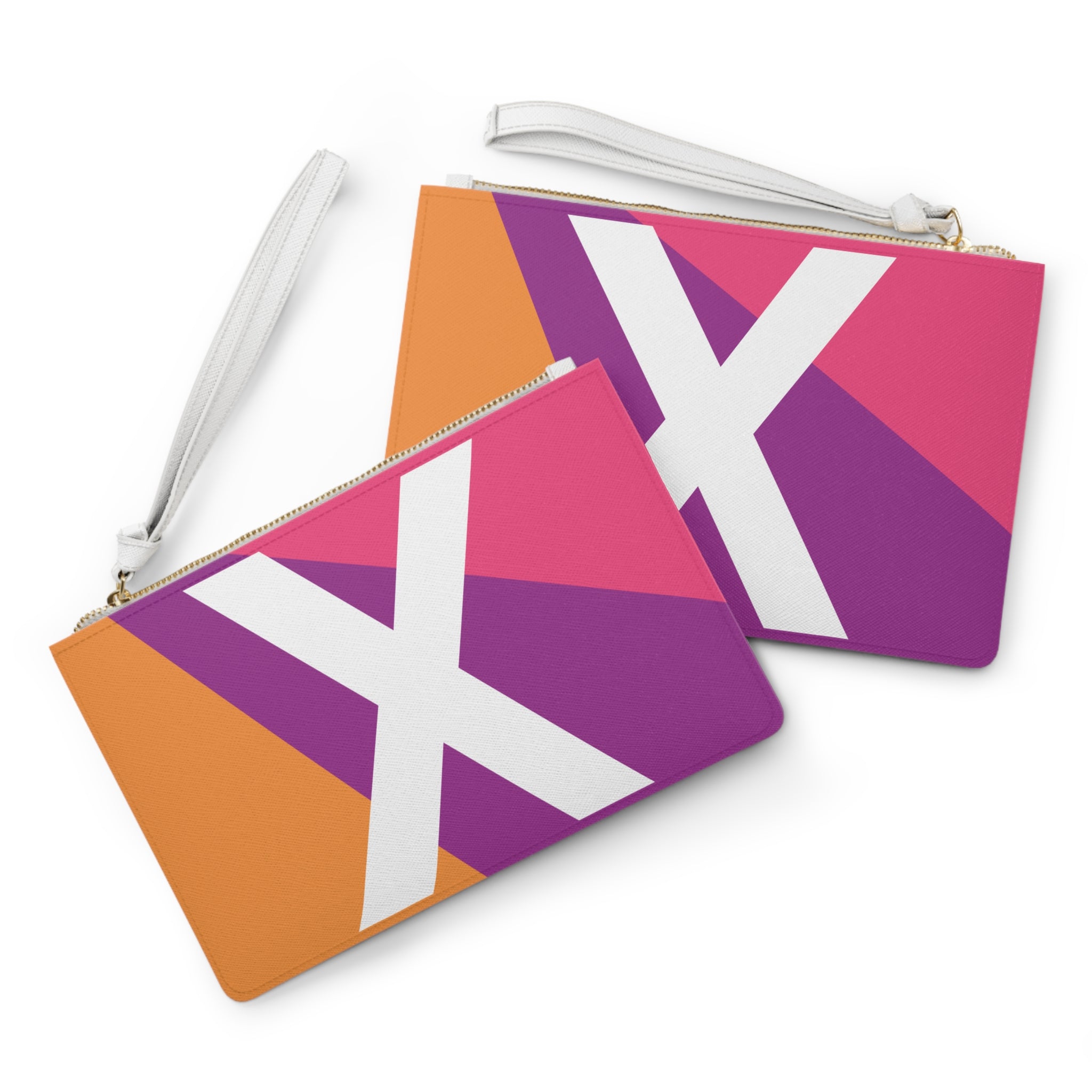 Monogram 'X' Colorblock Clutch Bag — Bold Geometric Wristlet for Everyday & Gifts