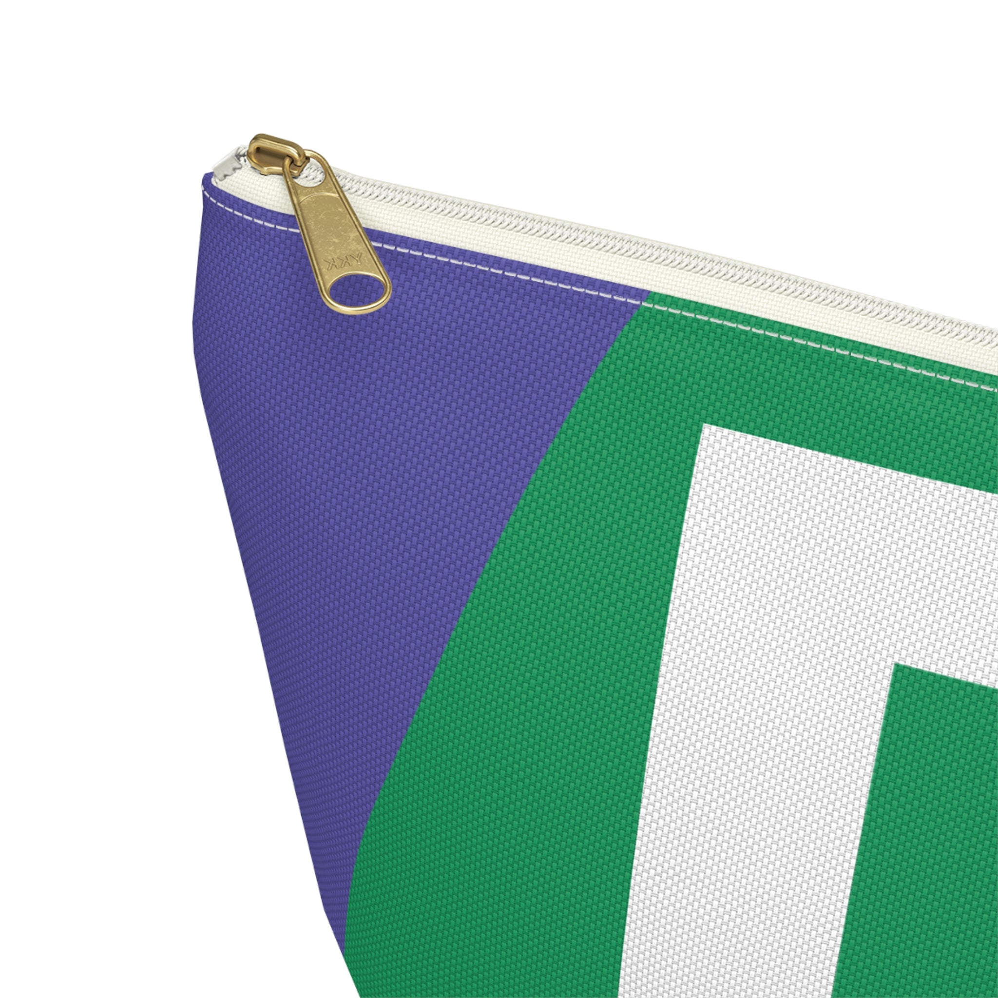 Initials Colorblock Accessory Pouch — Monogram D T-Bottom Cosmetic Bag