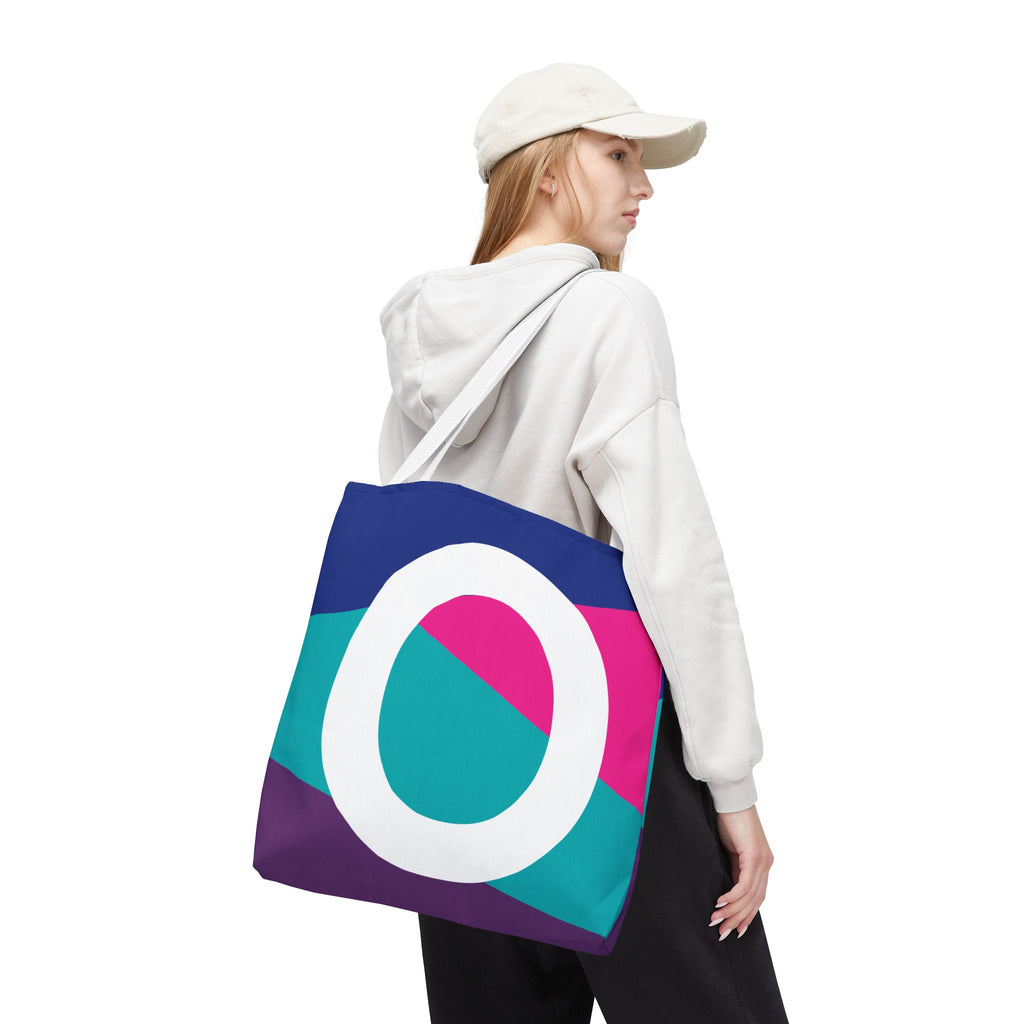 Monogram 'O' Colorblock Tote Bag — Personalized Initial O Shoulder Tote