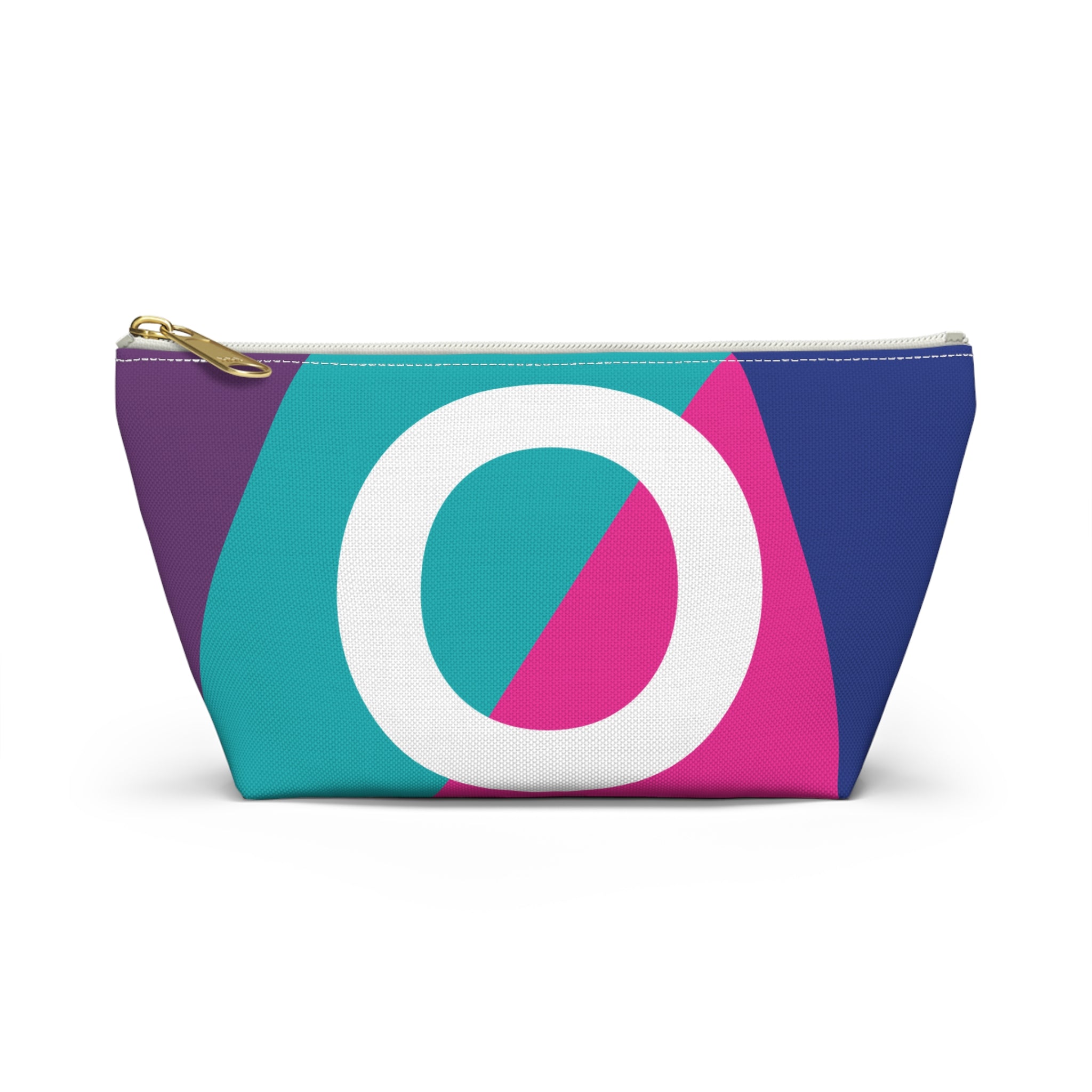Initials Colorblock Accessory Pouch — Monogram O T-Bottom Cosmetic Bag