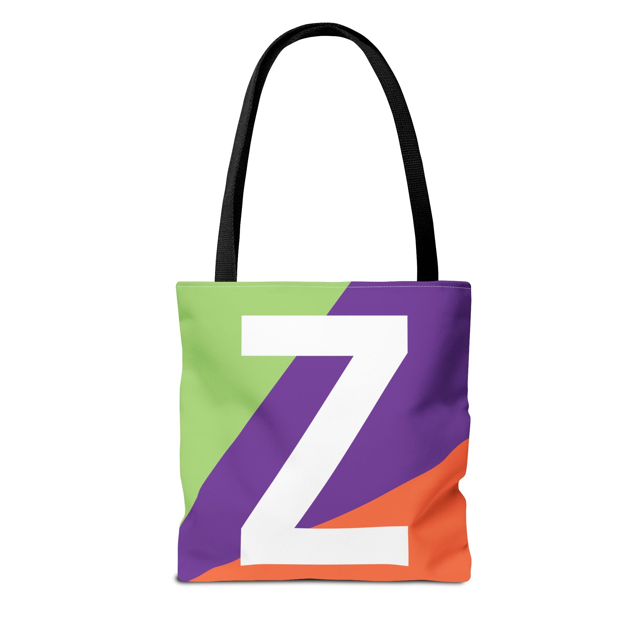 Monogram 'Z' Colorblock Tote Bag — Personalized Initial Z Shoulder Tote