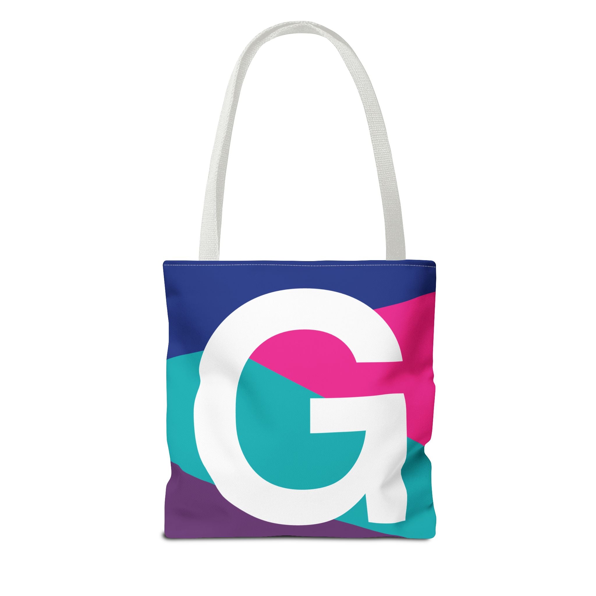 Monogram 'G' Colorblock Tote Bag — Personalized Initial G Shoulder Tote