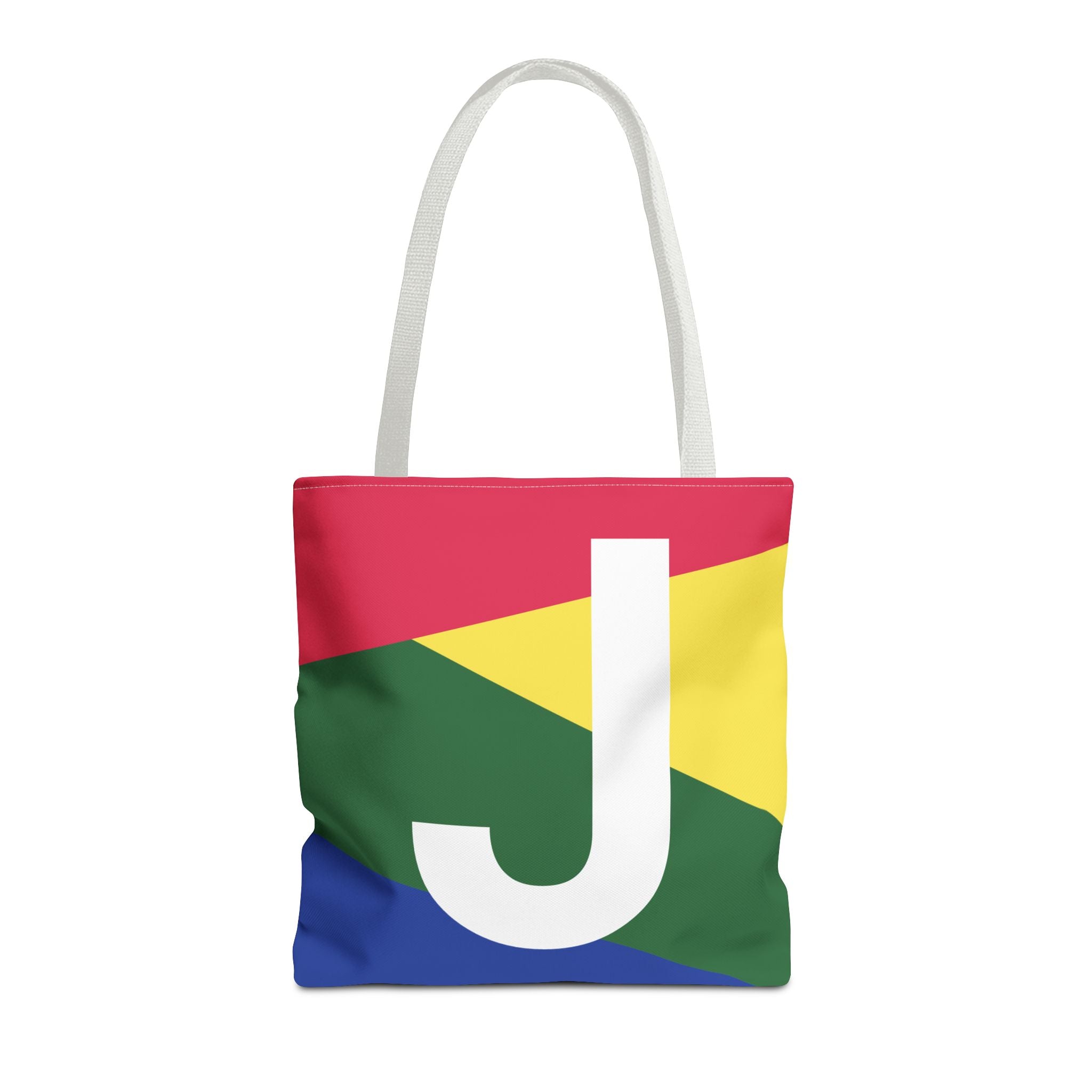 Monogram 'J' Colorblock Tote Bag — Personalized Initial J Shoulder Tote