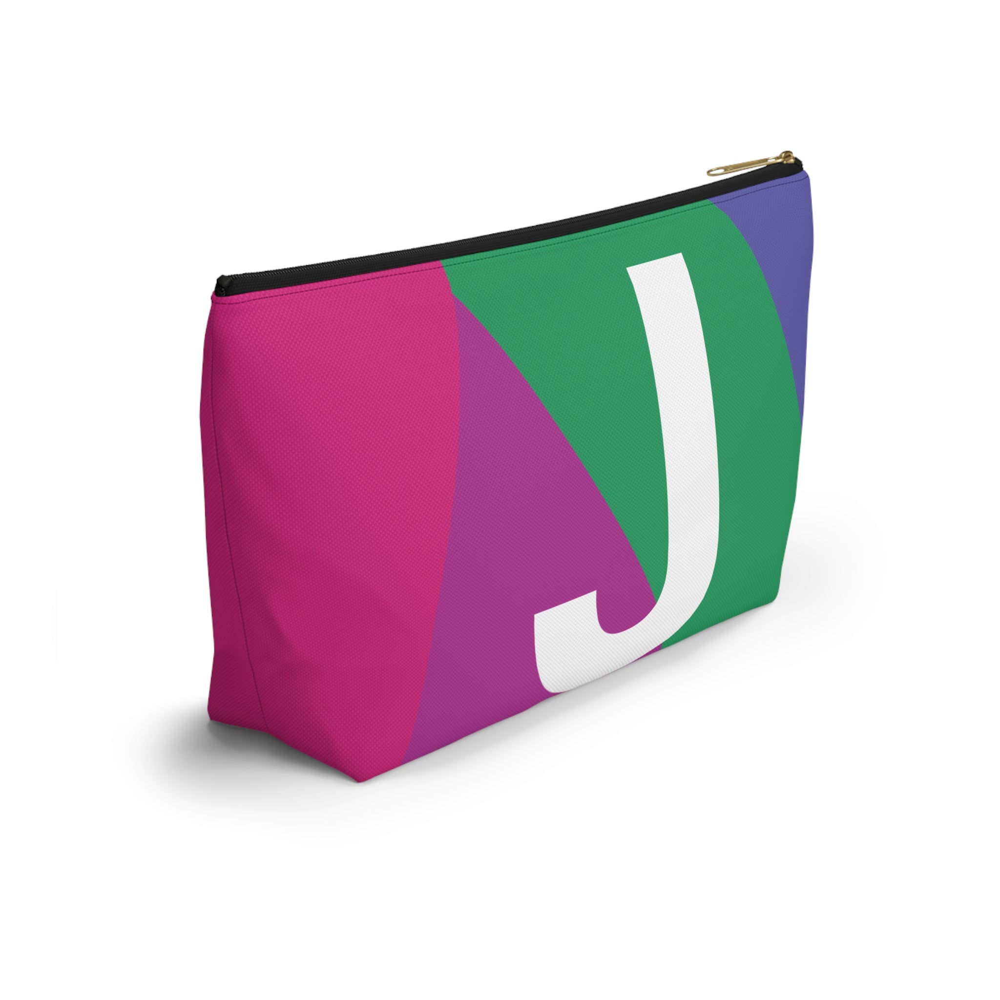 Initials Colorblock Accessory Pouch — Monogram J T-Bottom Cosmetic Bag