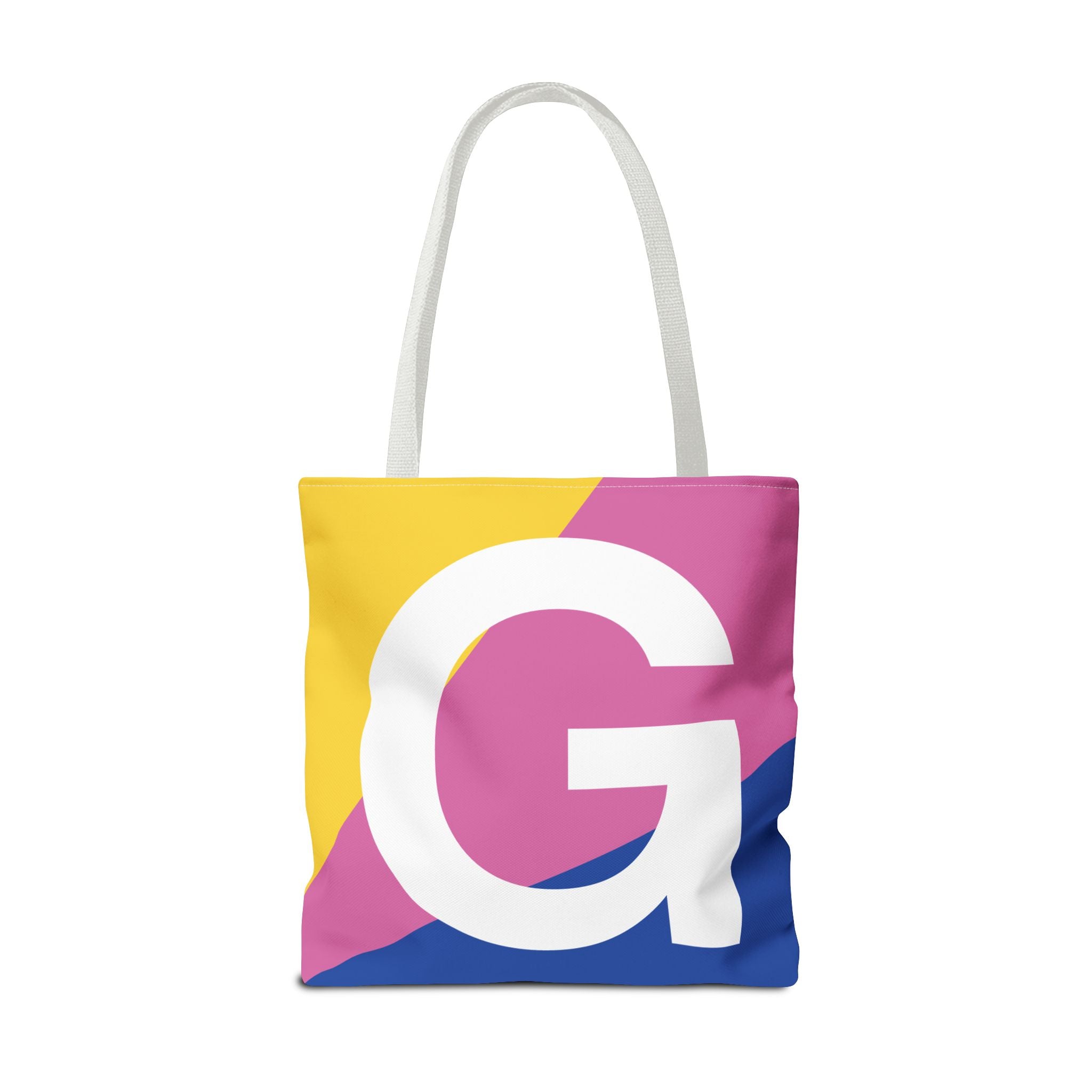 Monogram 'G' Colorblock Tote Bag — Personalized Initial G Shoulder Tote