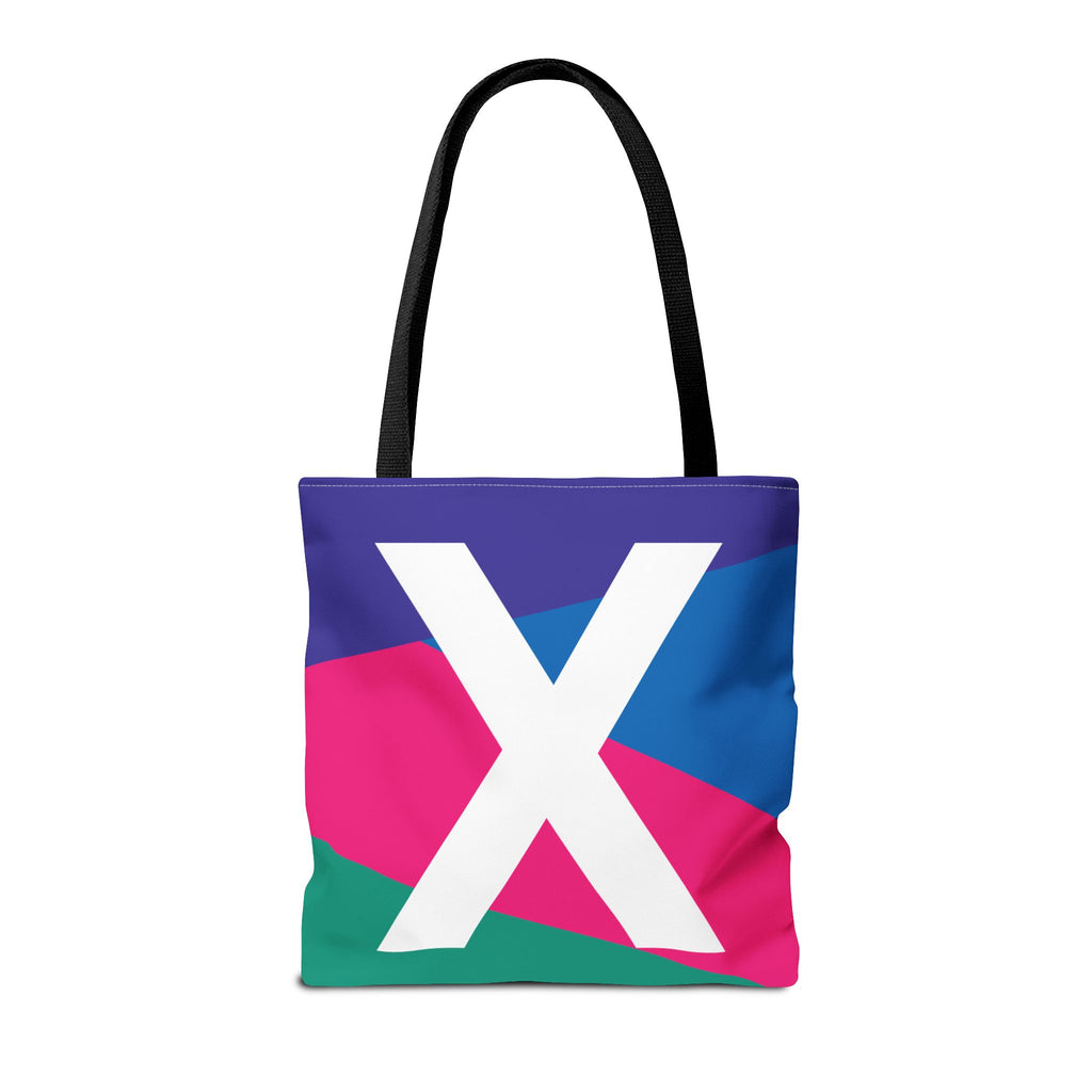 Monogram 'X' Colorblock Tote Bag — Personalized Initial X Shoulder Tote