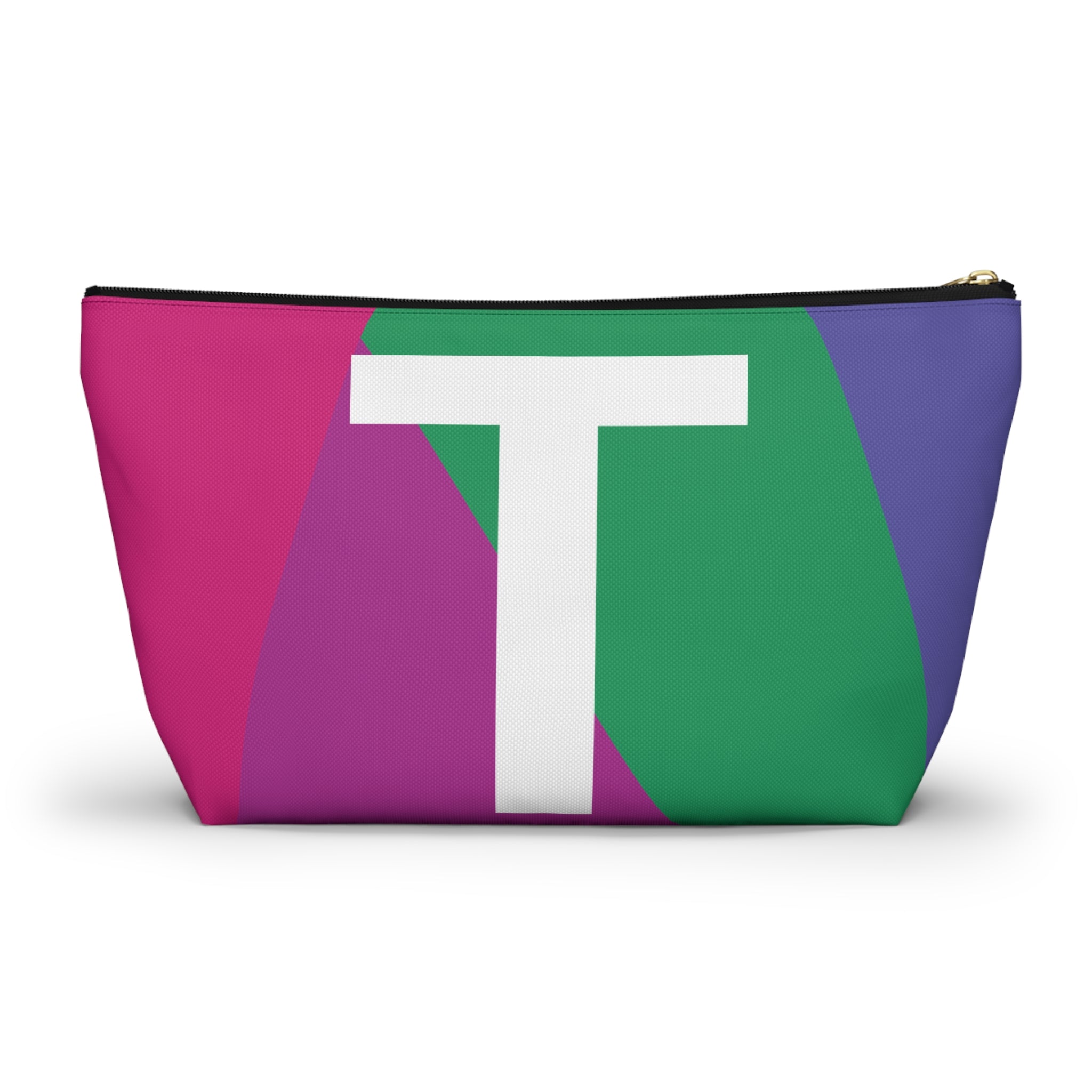 Initials Colorblock Accessory Pouch — Monogram T T-Bottom Cosmetic Bag