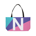 Personalized 'N' Colorblock Tote Bag — Monogram Weekender Tote
