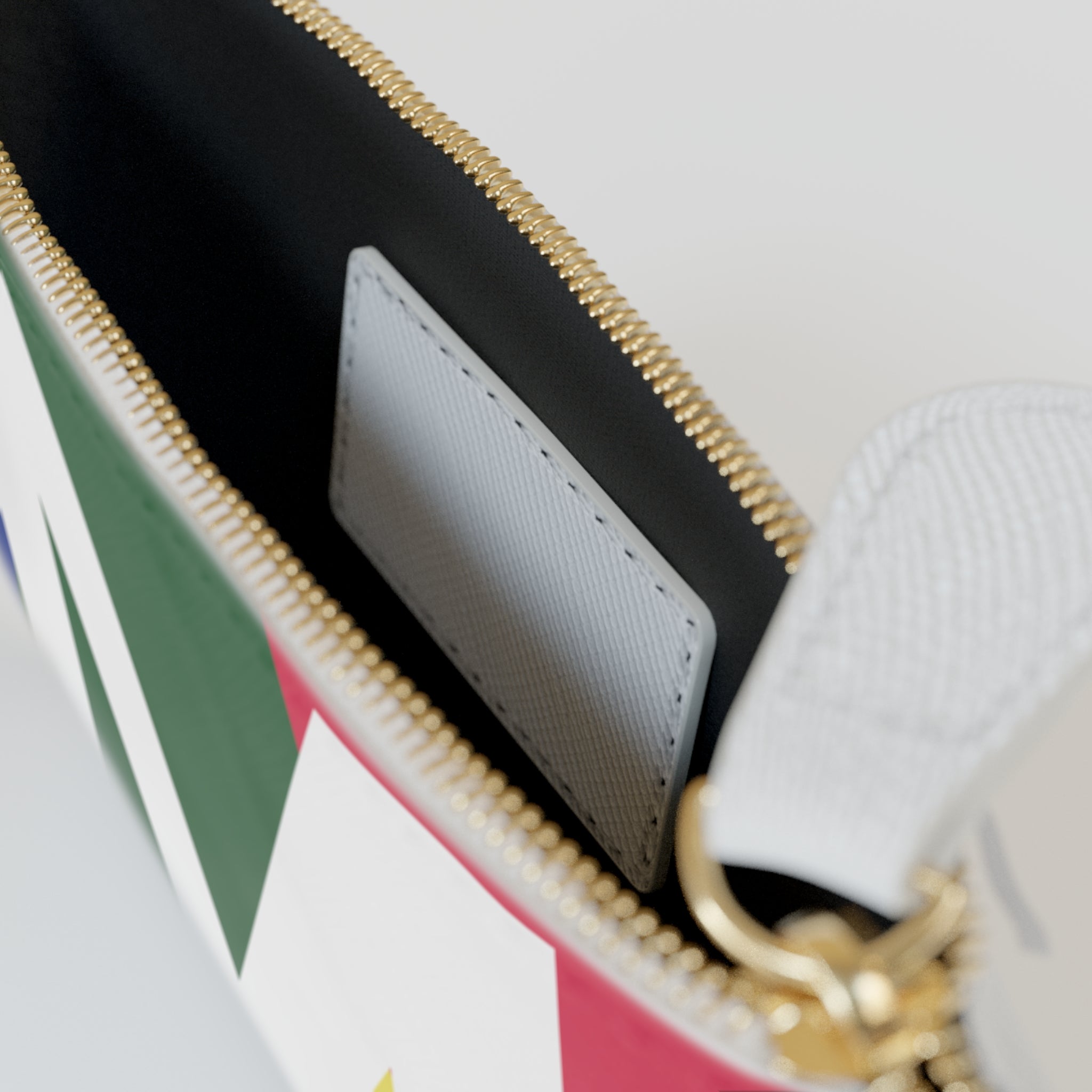 Initial M Mini Clutch — Colorblock Monogram Wristlet Wallet