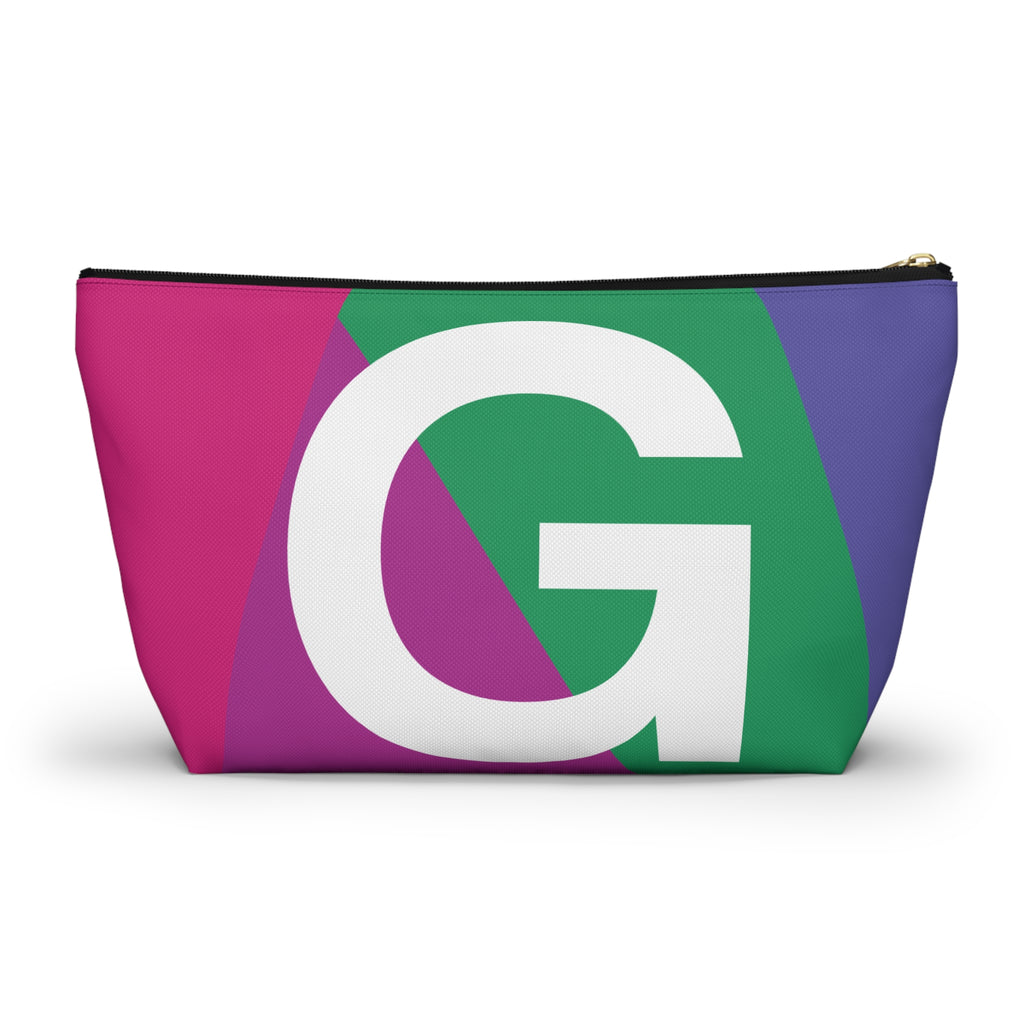 Initials Colorblock Accessory Pouch — Monogram G T-Bottom Cosmetic Bag