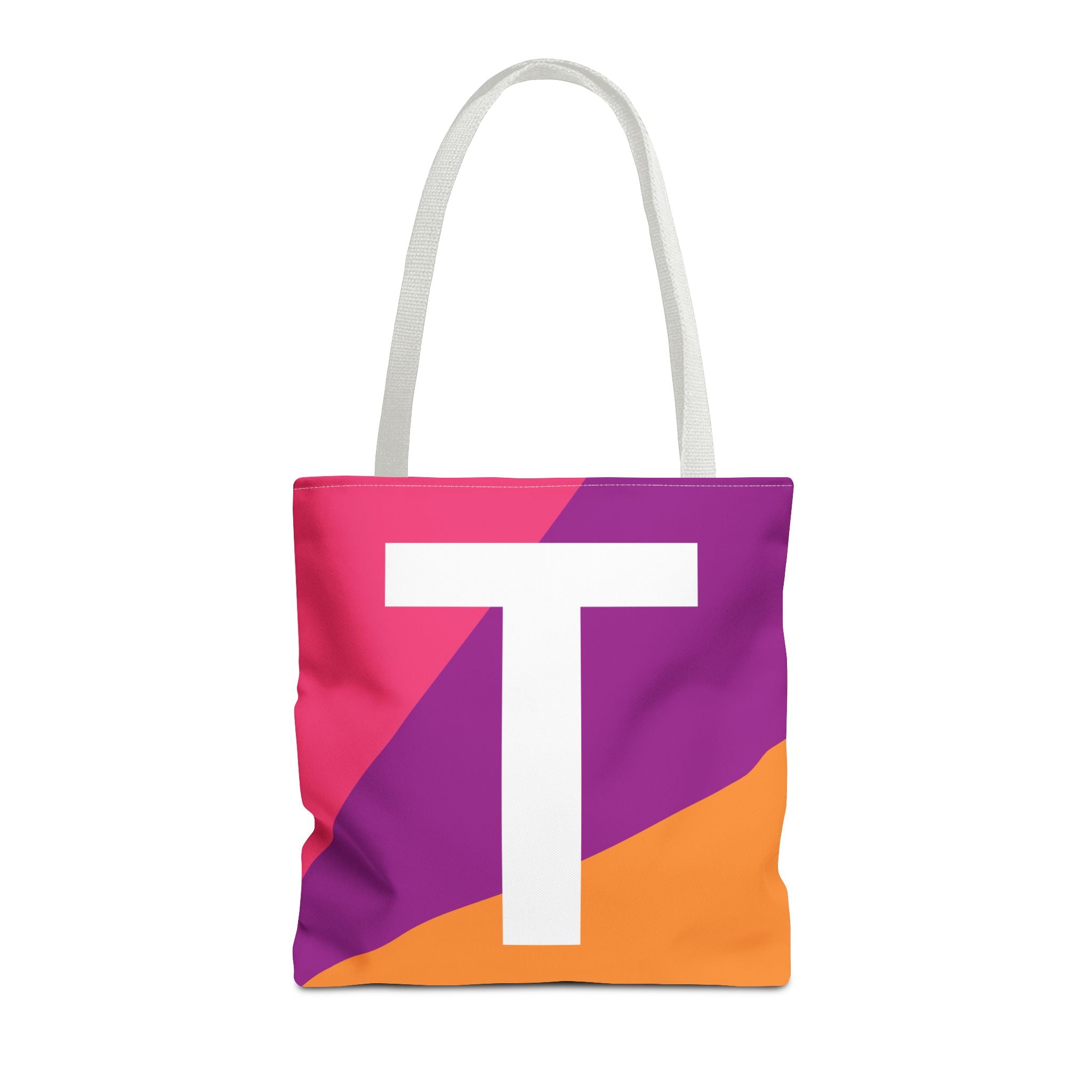 Monogram 'T' Colorblock Tote Bag — Personalized Initial T Shoulder Tote