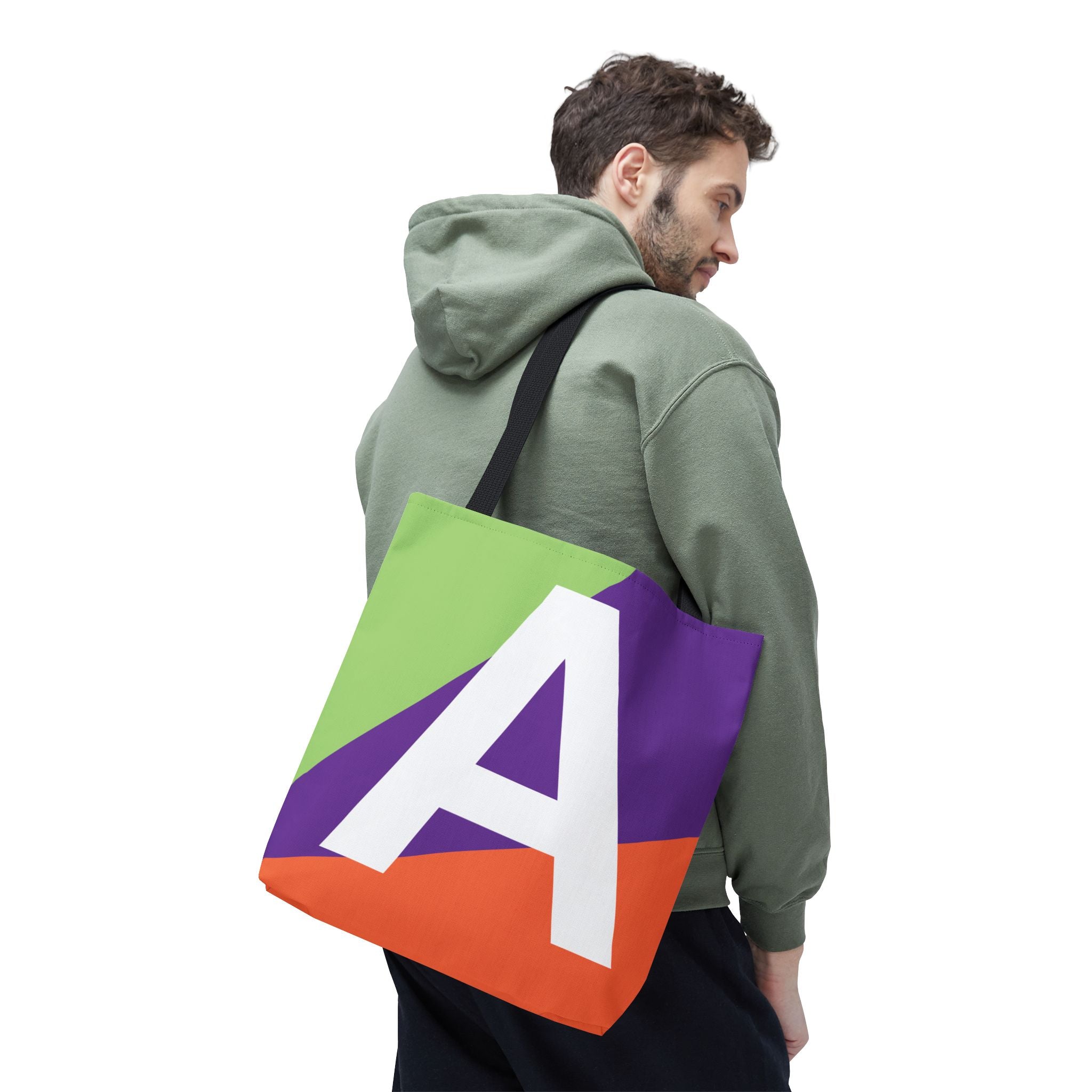 Monogram 'A' Colorblock Tote Bag — Personalized Initial A Shoulder Tote