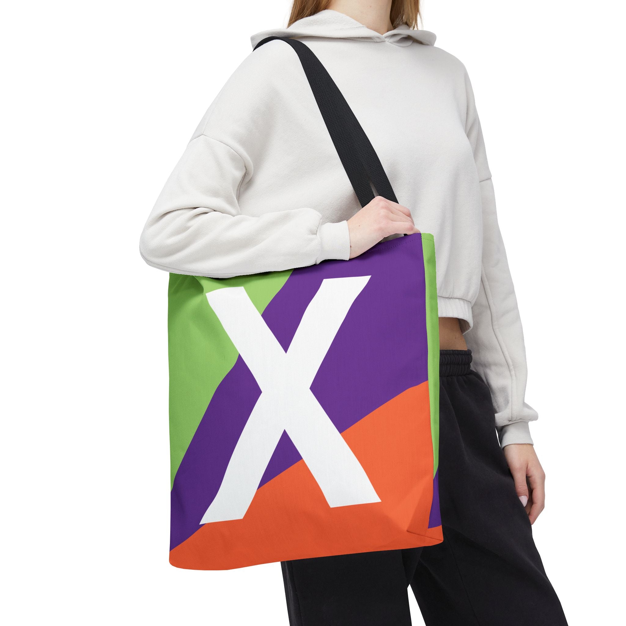 Monogram 'X' Colorblock Tote Bag — Personalized Initial X Shoulder Tote